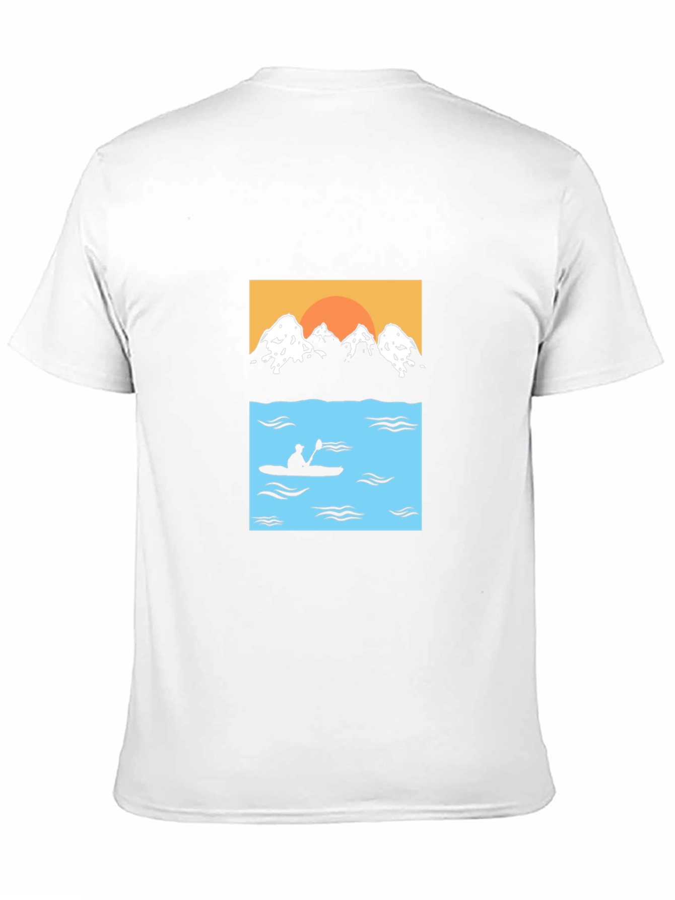 Mountain & Kayak Graphic Tee - Black Cotton