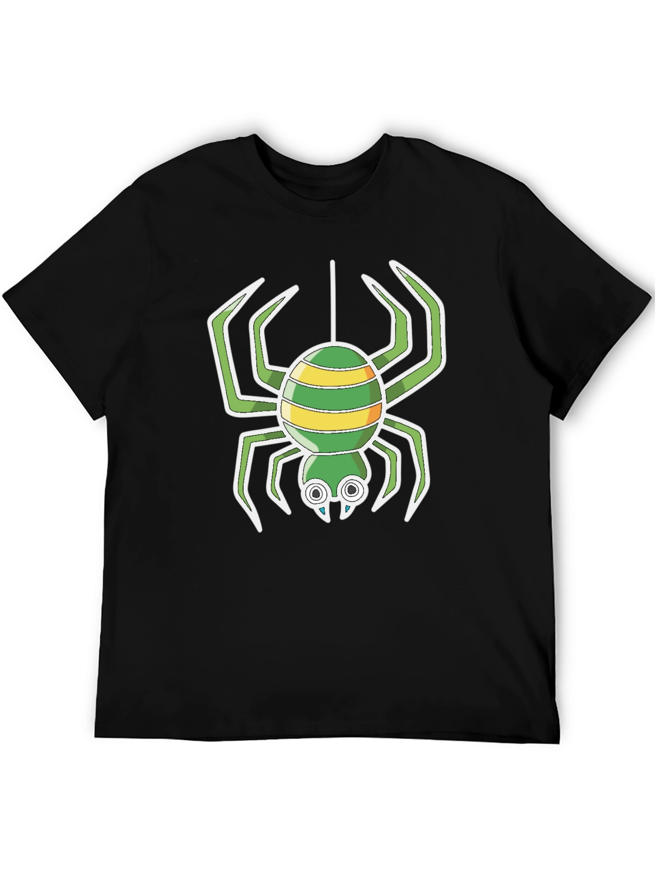 Cartoon Spider Graphic T-Shirt - Black