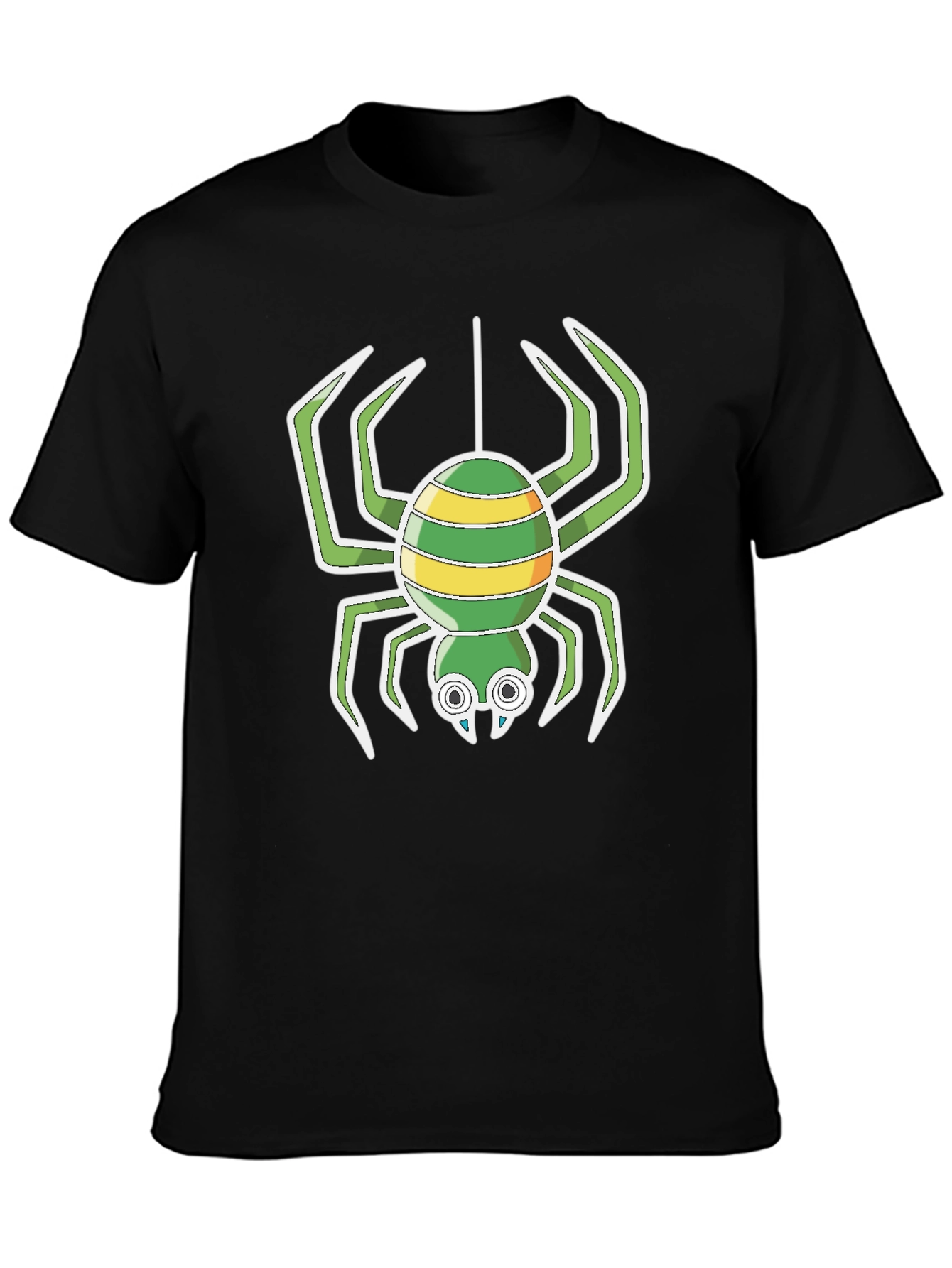 Cartoon Spider Graphic T-Shirt - Black