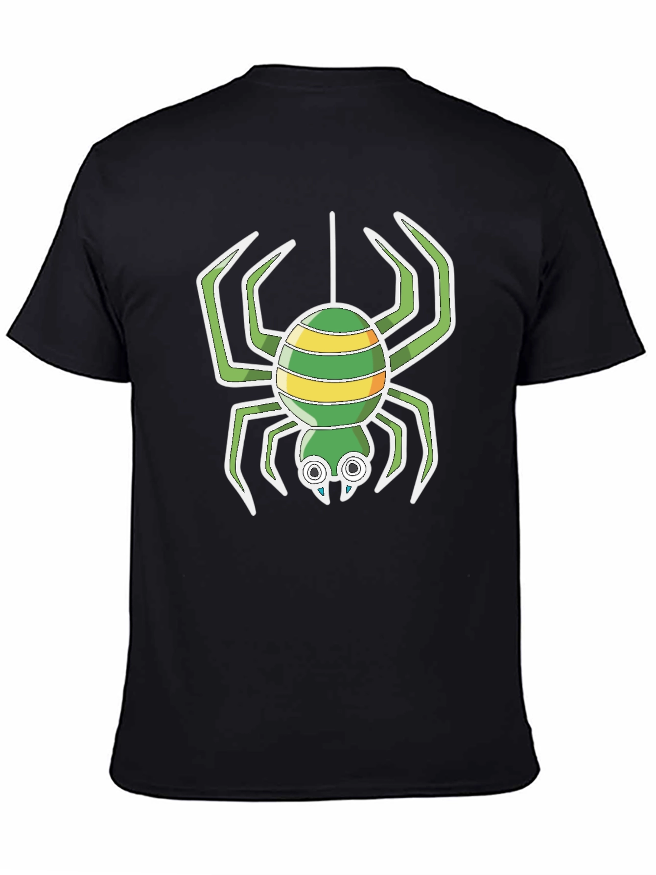 Cartoon Spider Graphic T-Shirt - Black