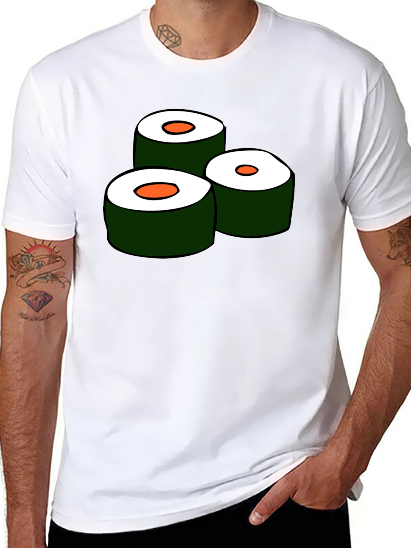 Sushi Roll Graphic Tee - Unique Foodie T-Shirt