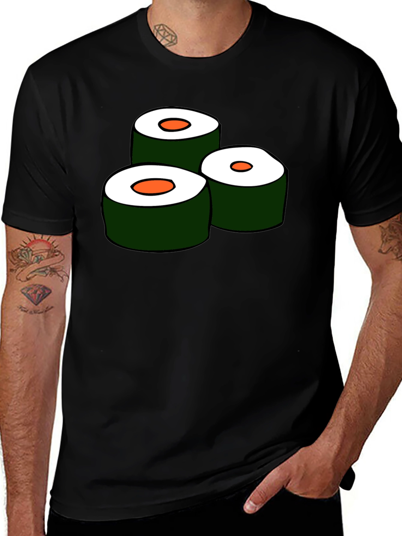 Sushi Roll Graphic Tee - Unique Foodie T-Shirt