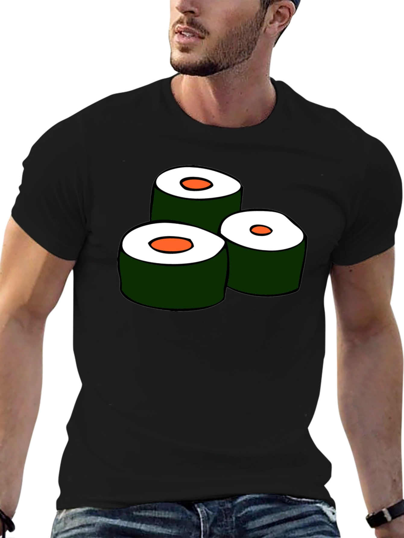 Sushi Roll Graphic Tee - Unique Foodie T-Shirt