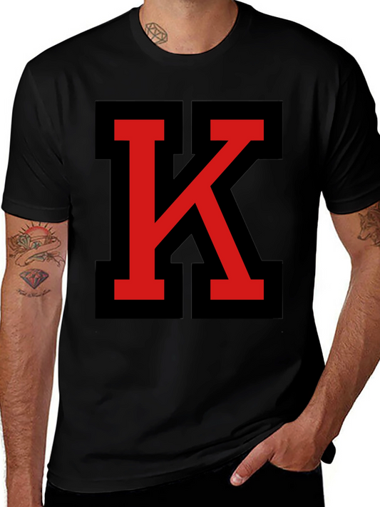 Bold Initial K Graphic Tee - Black