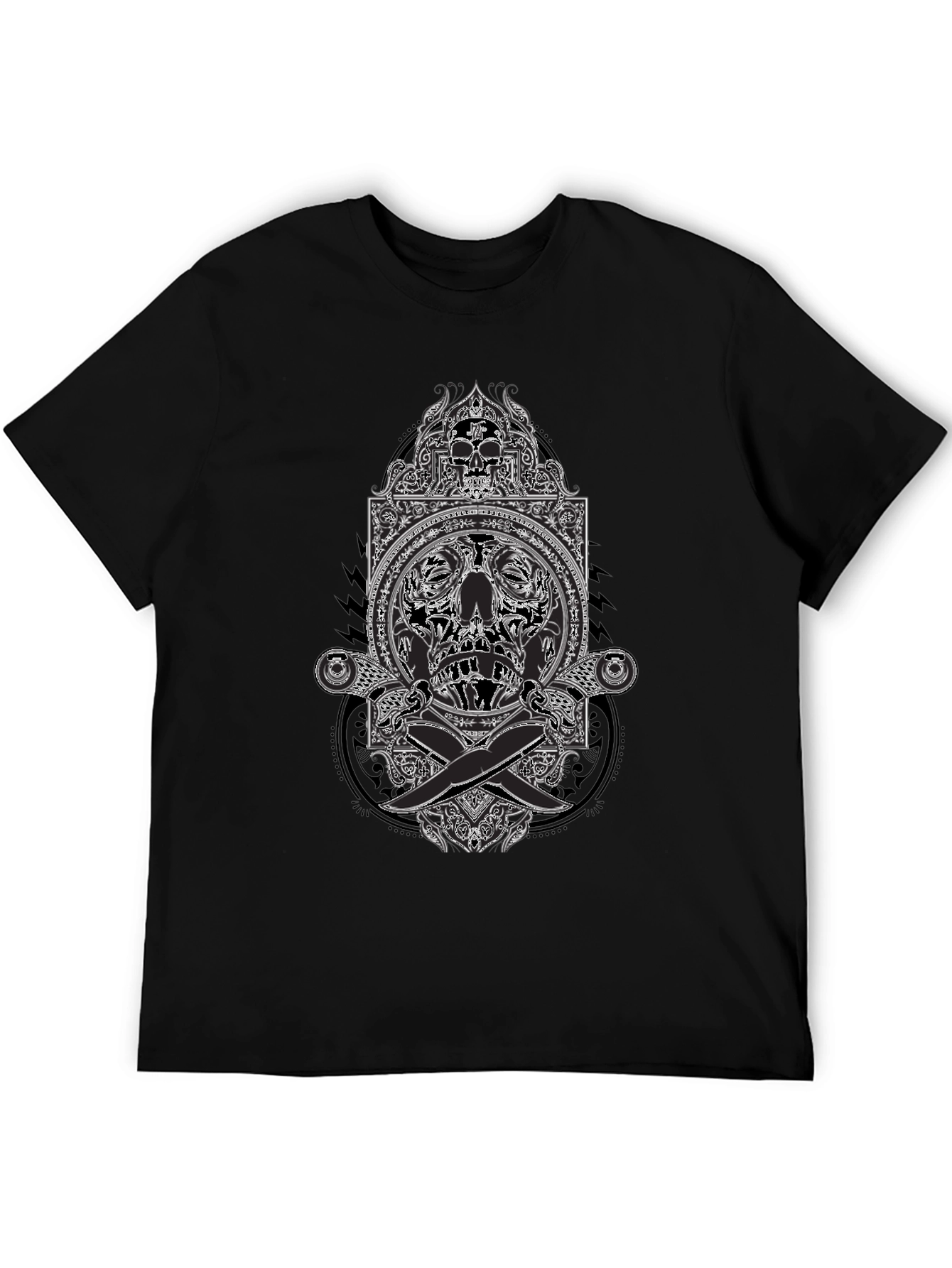 Skull & Swords Graphic Tee - Edgy Style