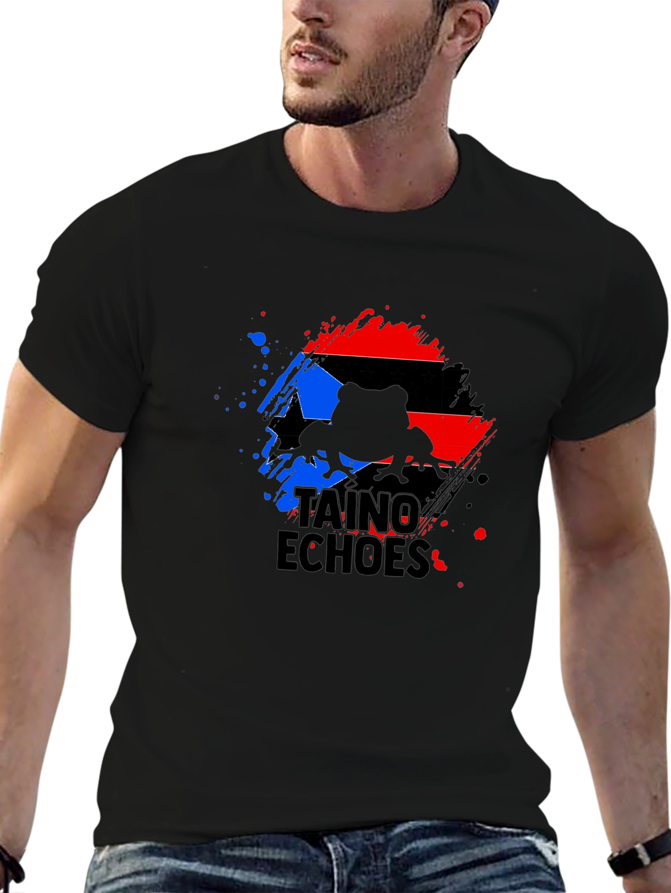 Taino Echoes Puerto Rico Flag Coqui T-Shirt