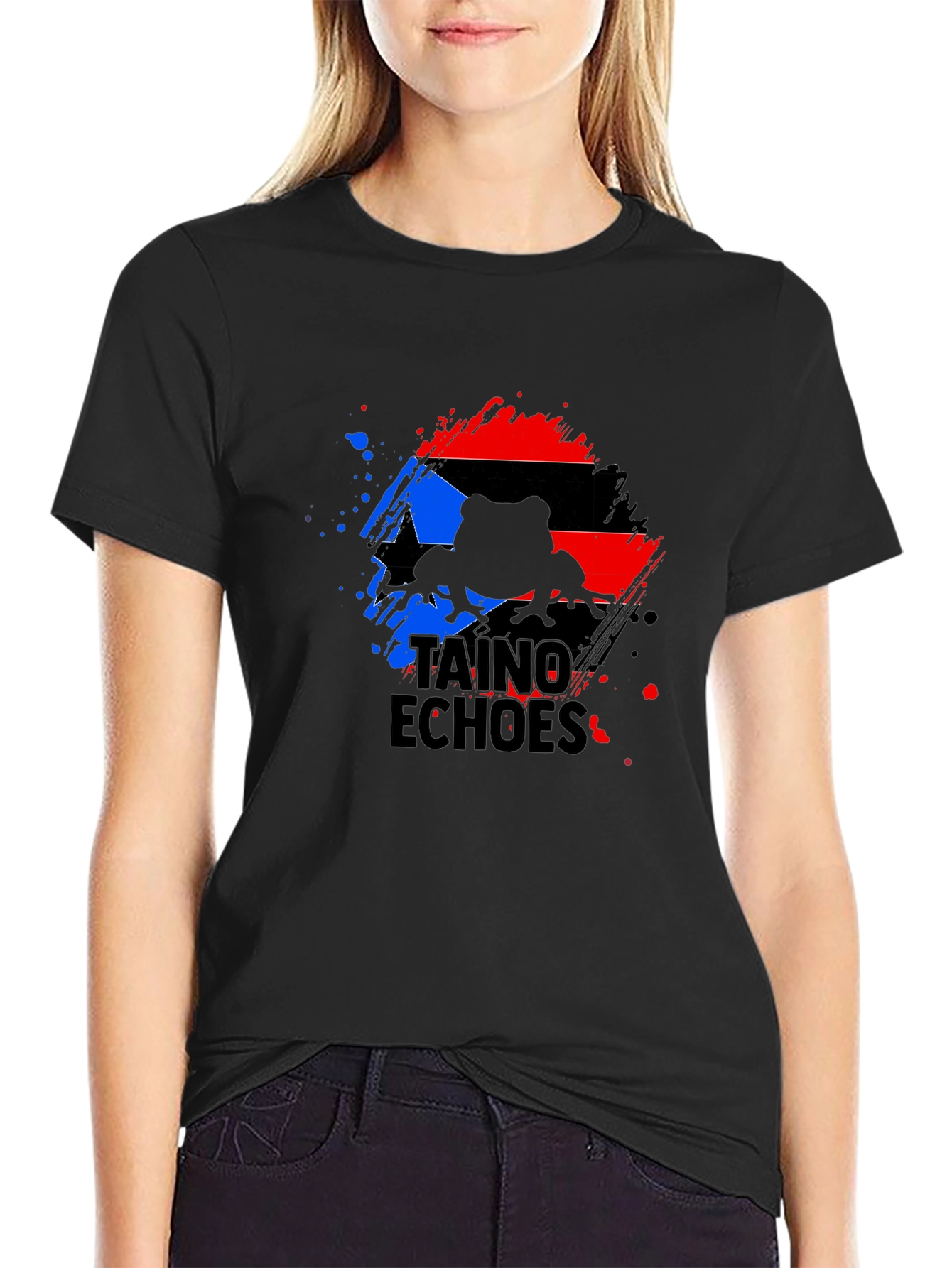 Taino Echoes Puerto Rico Flag Coqui T-Shirt