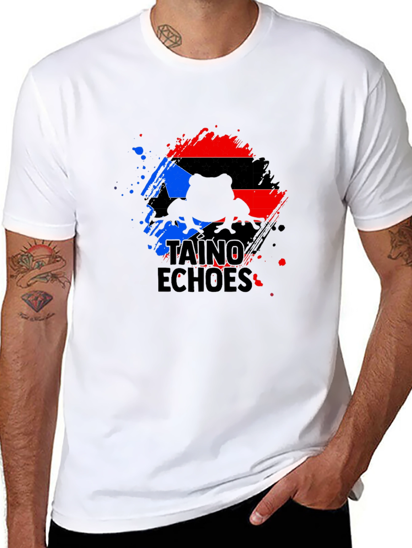 Taino Echoes Puerto Rico Flag Coqui T-Shirt