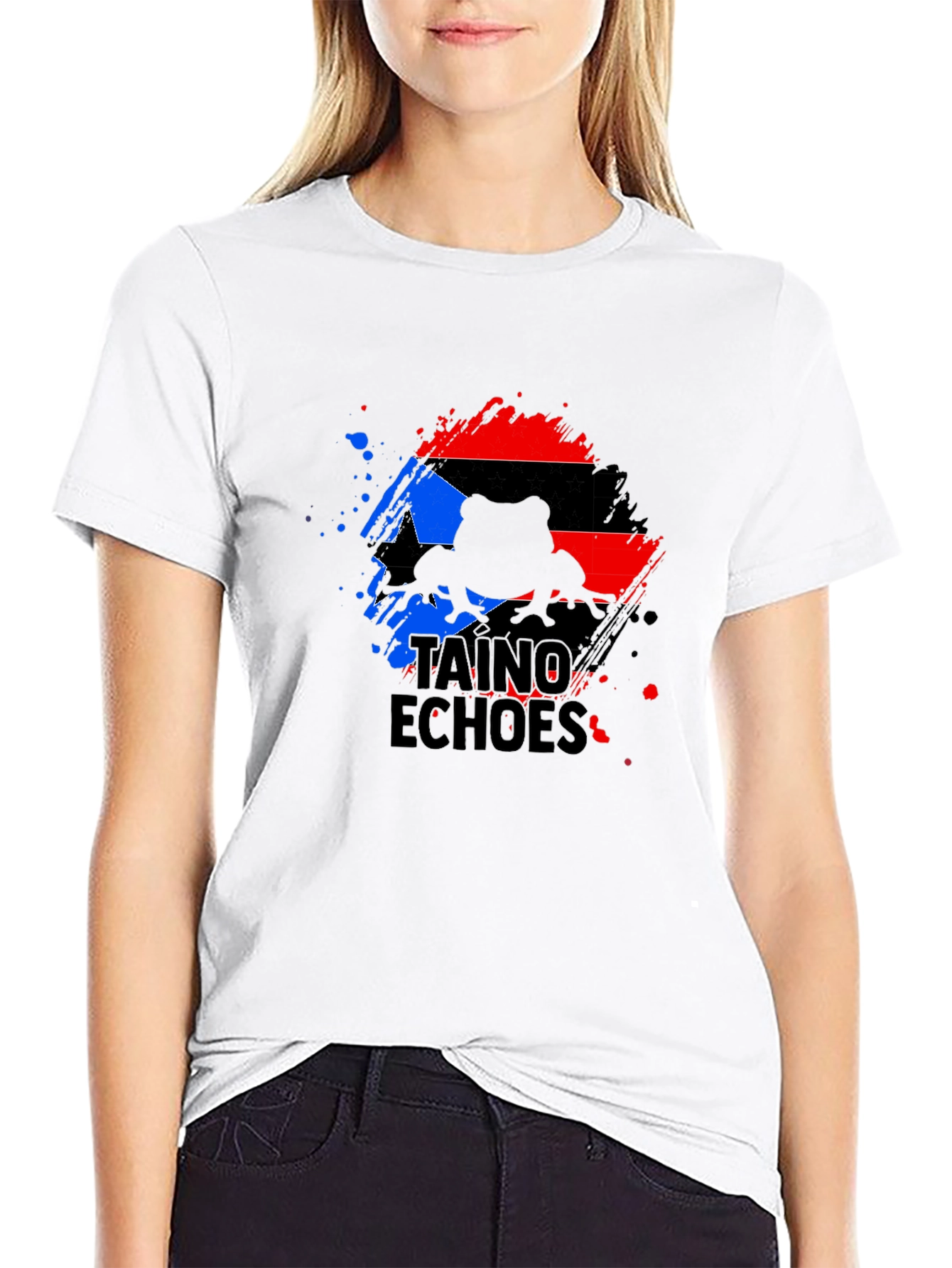 Taino Echoes Puerto Rico Flag Coqui T-Shirt
