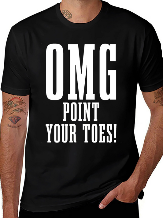 OMG Point Your Toes! Graphic Tee - Black Cotton T-Shirt