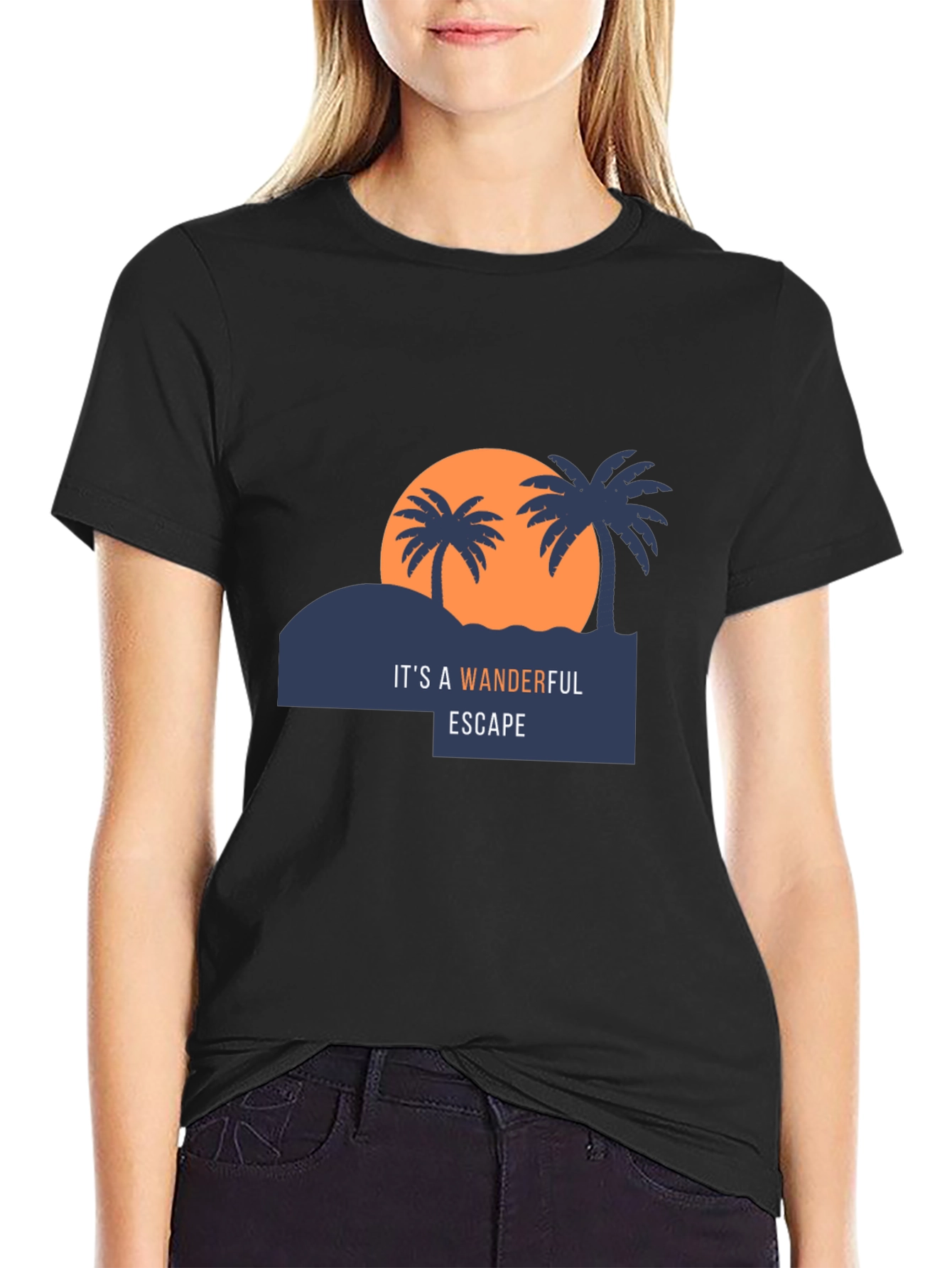 Wonderful Escape Black Graphic T-Shirt