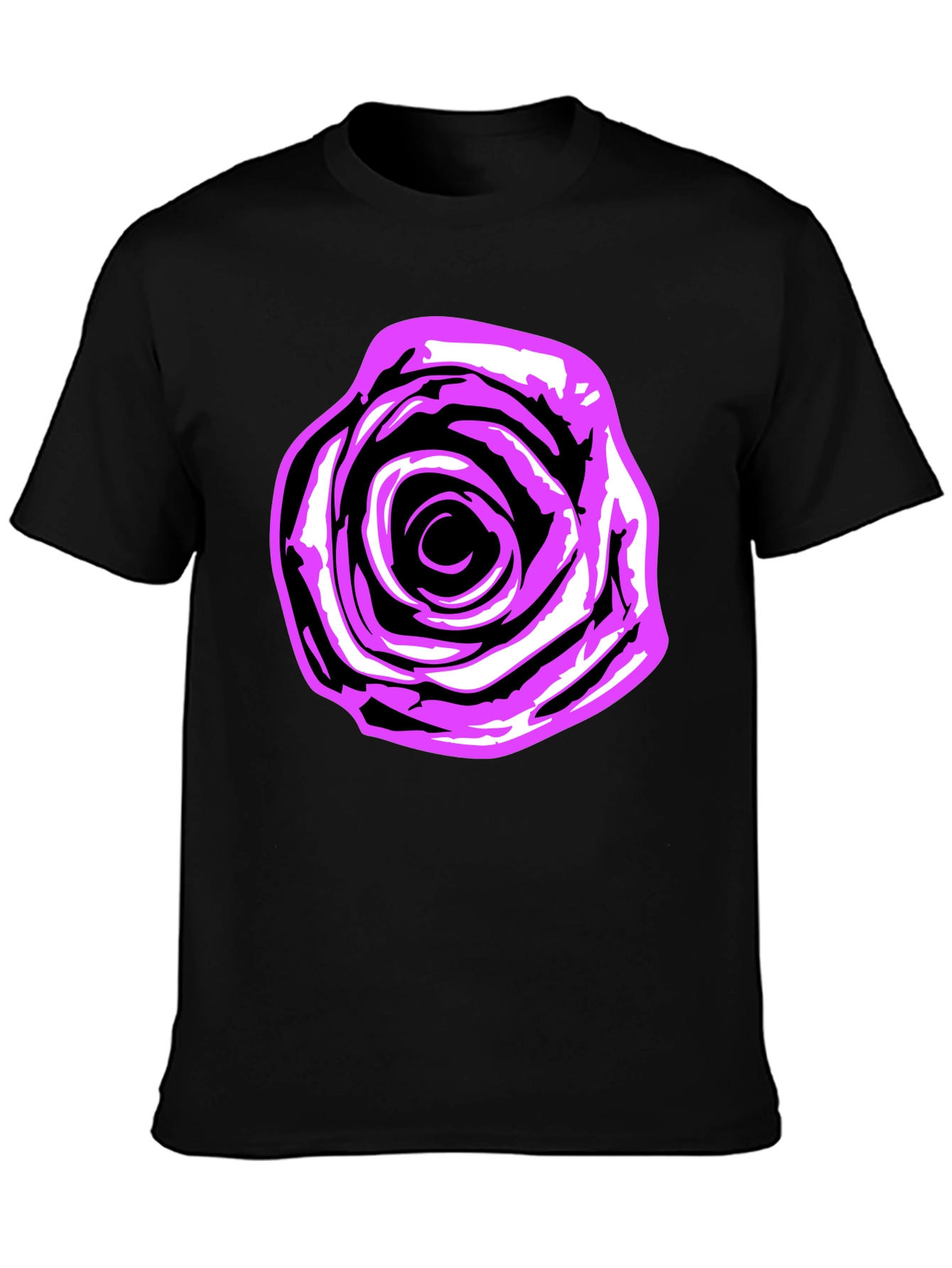 Rose Graphic Tee - Bold Black Cotton Shirt