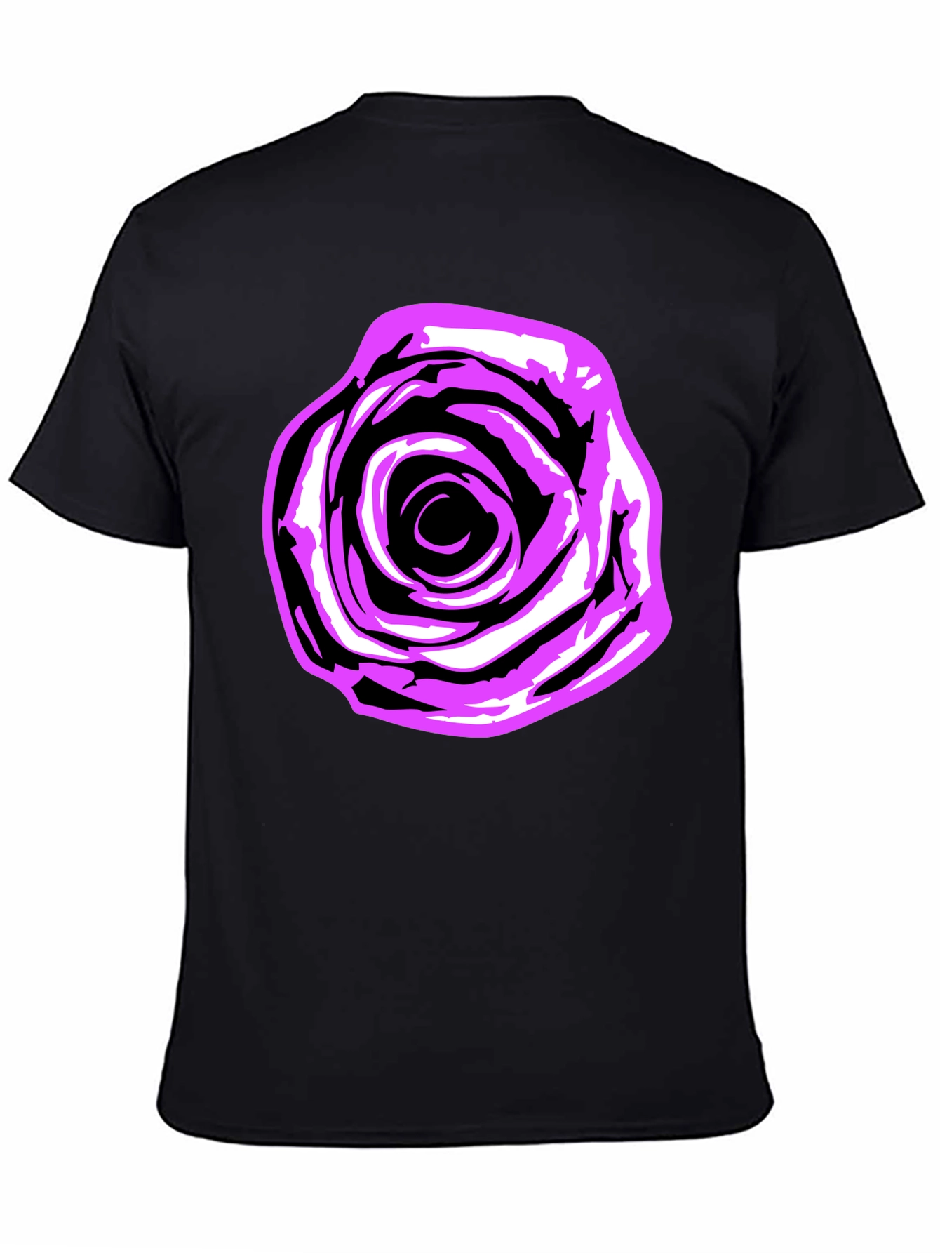 Rose Graphic Tee - Bold Black Cotton Shirt