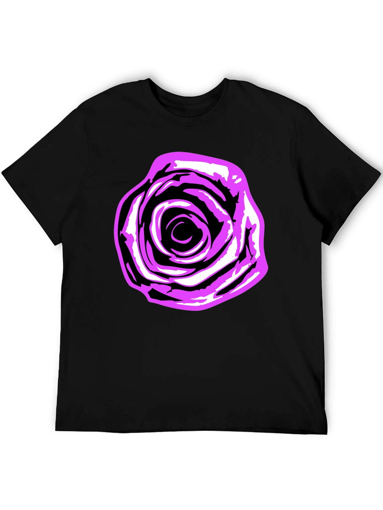 Rose Graphic Tee - Bold Black Cotton Shirt