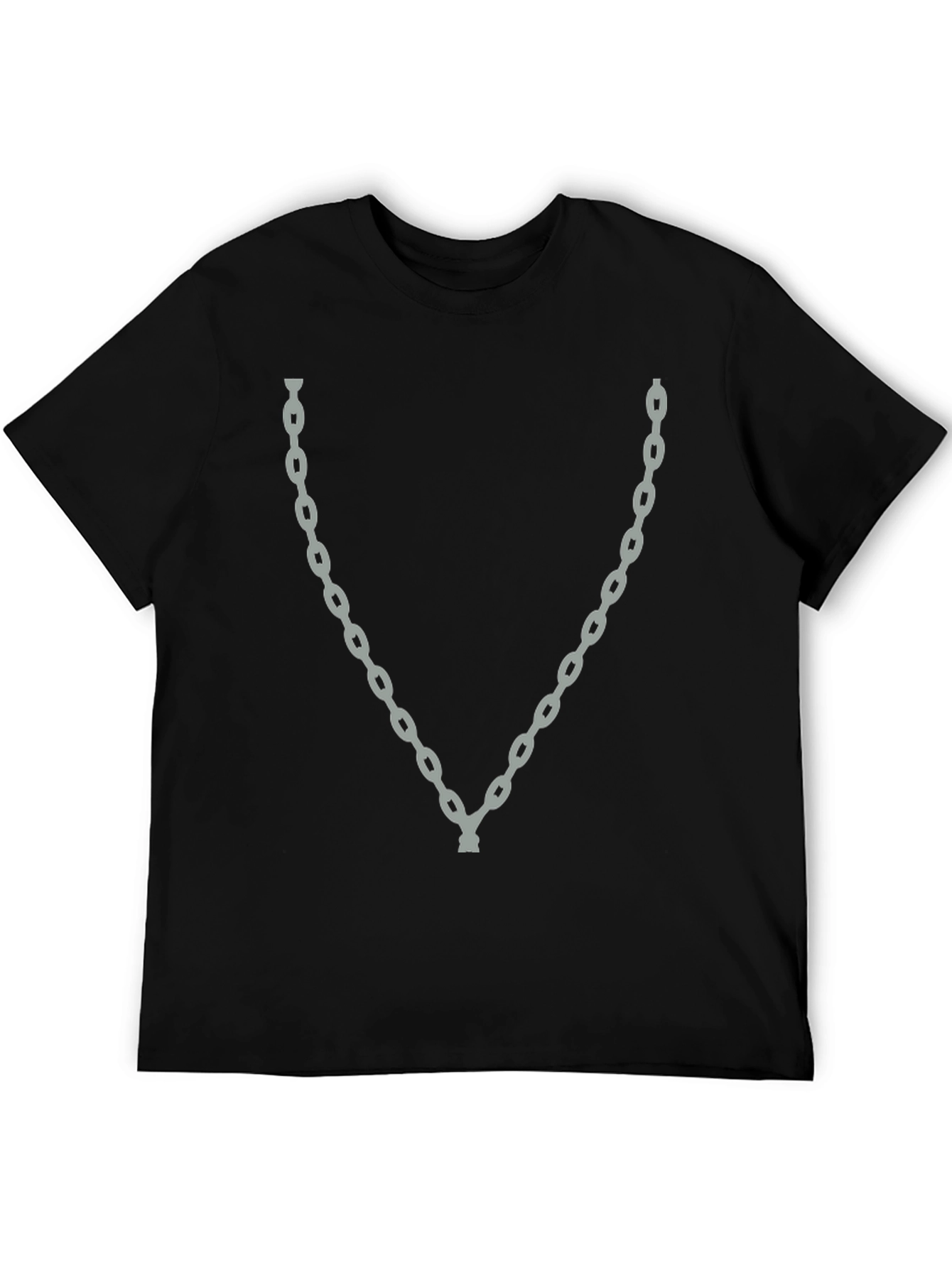 Chain Graphic Black T-Shirt - Casual Style