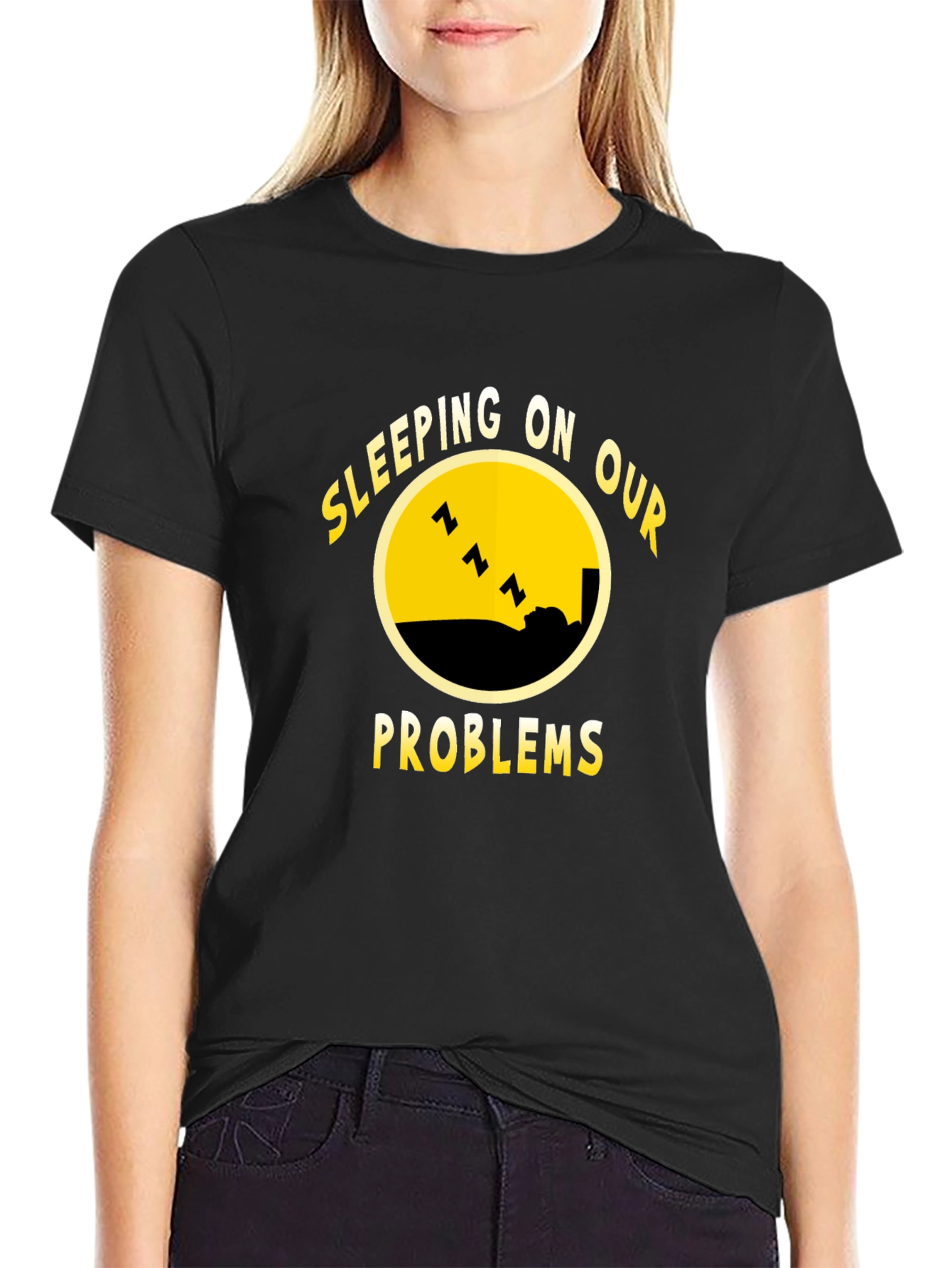Sleeping On Our Problems Black T-Shirt