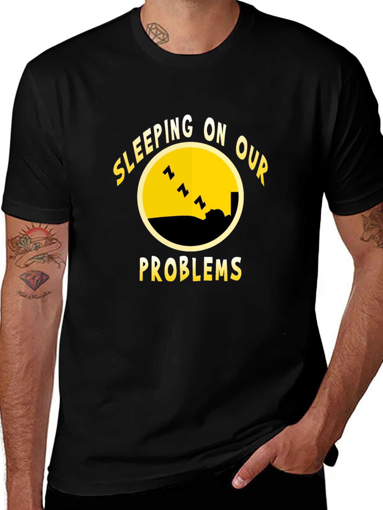 Sleeping On Our Problems Black T-Shirt