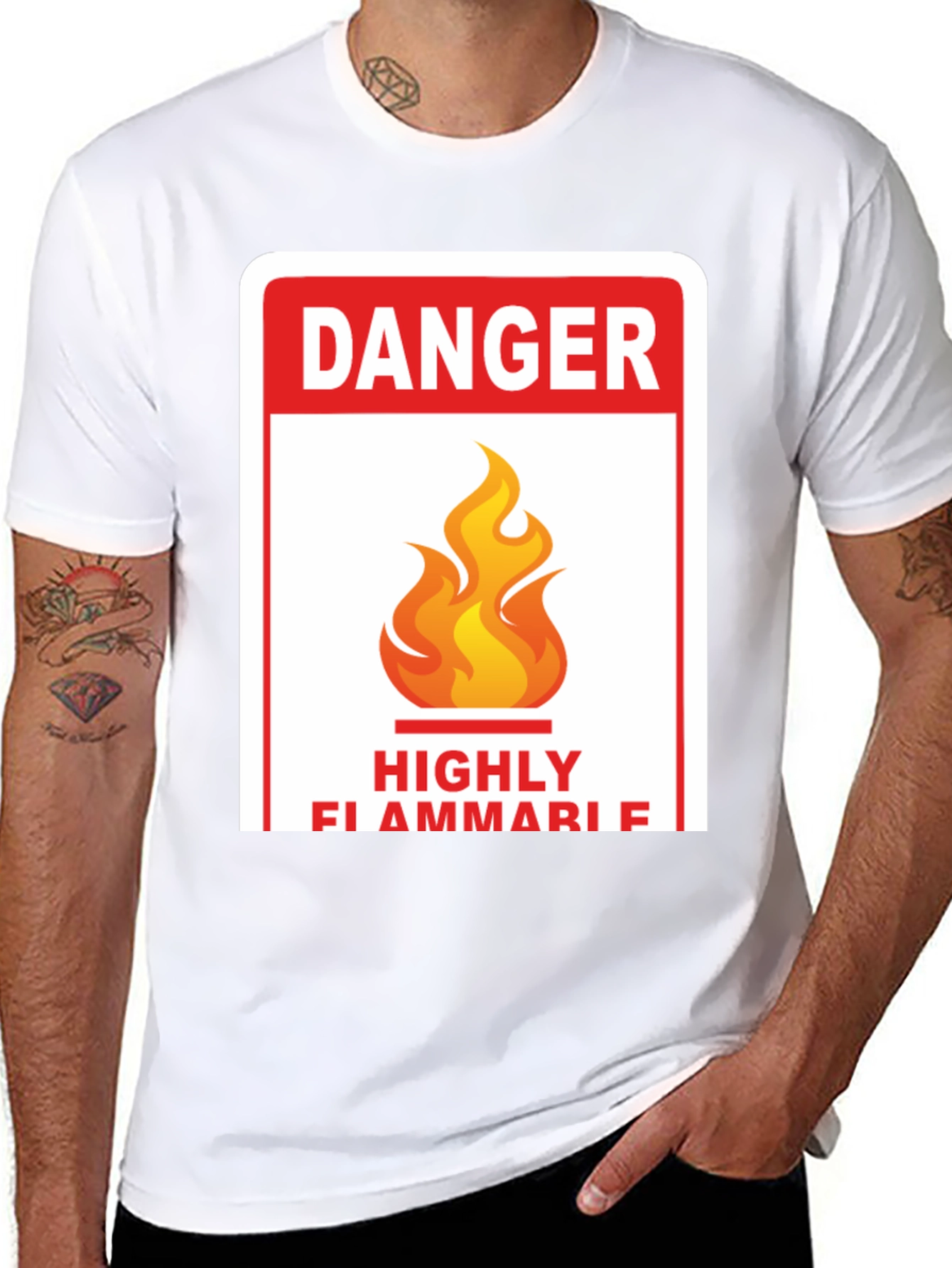 Danger Highly Flammable T-Shirt - Novelty Tee