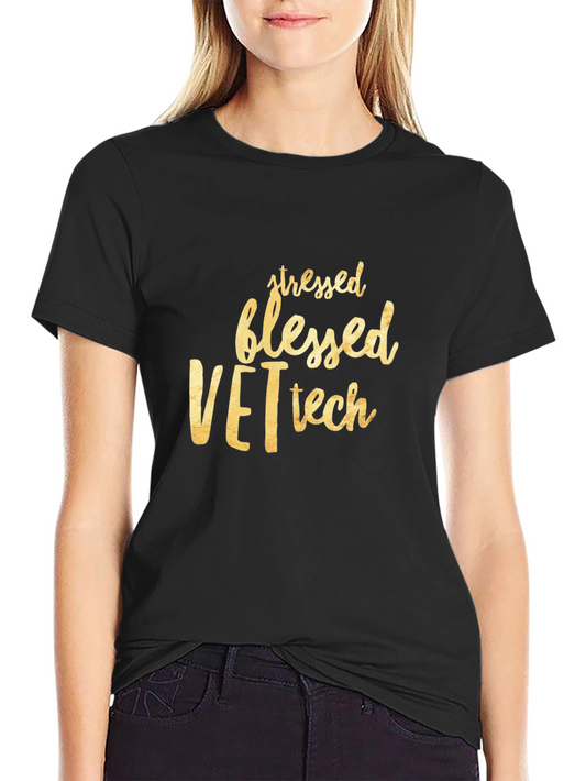 Stressed Blessed Vet Tech T-Shirt