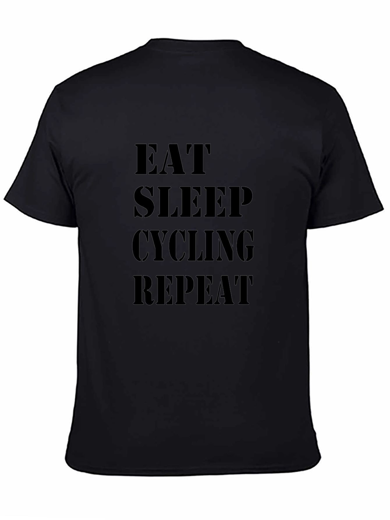 Eat Sleep Cycling Repeat T-Shirt - Black Cotton Tee