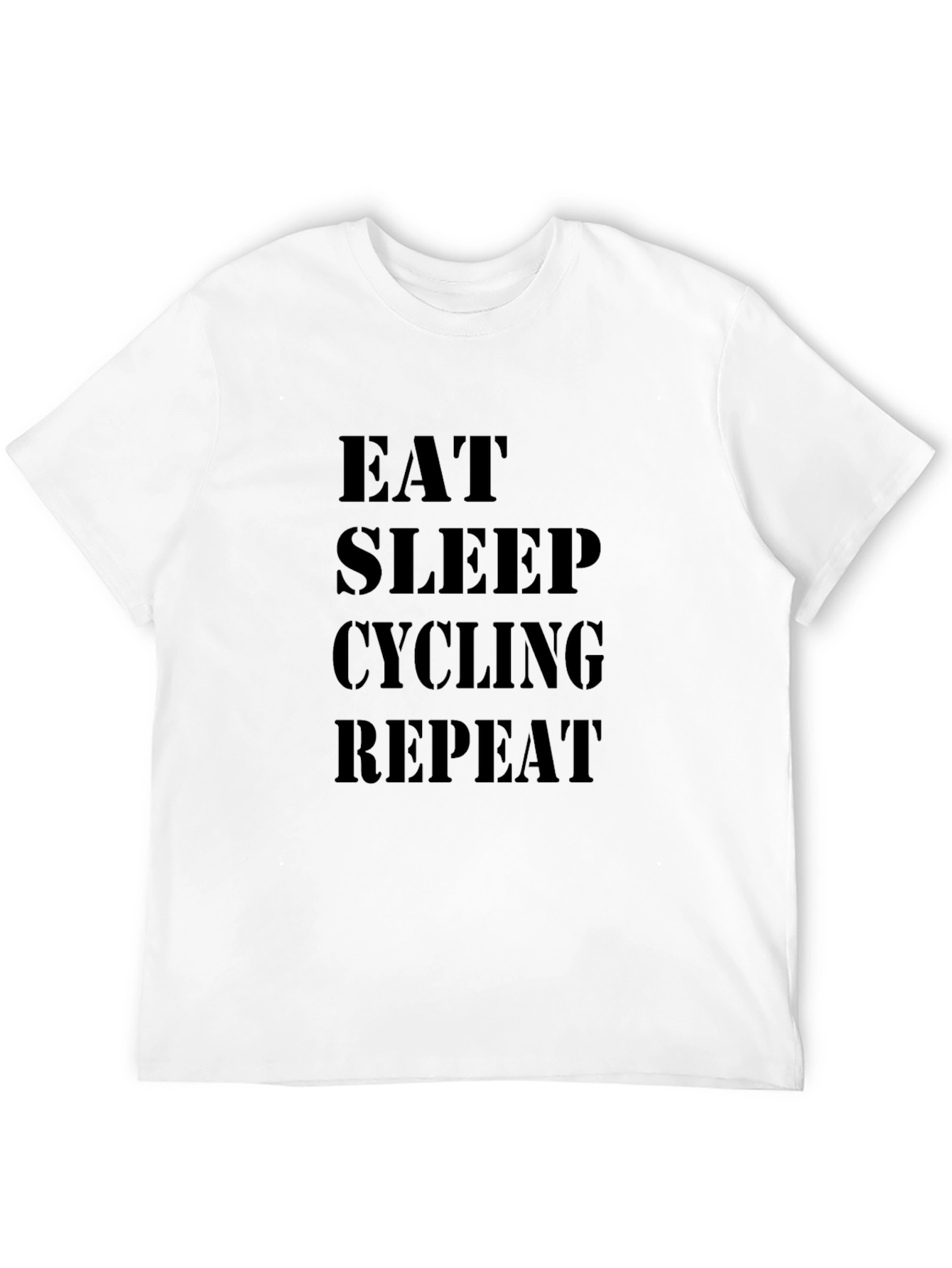 Eat Sleep Cycling Repeat T-Shirt - Black Cotton Tee