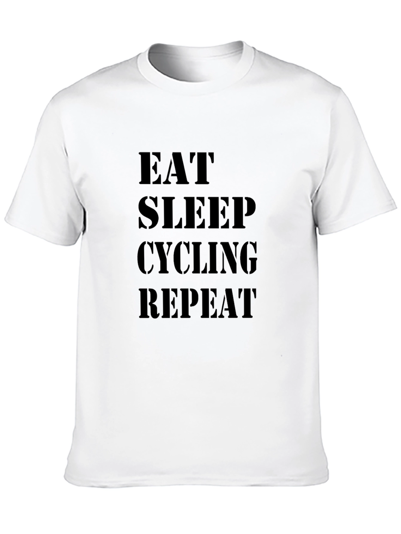 Eat Sleep Cycling Repeat T-Shirt - Black Cotton Tee