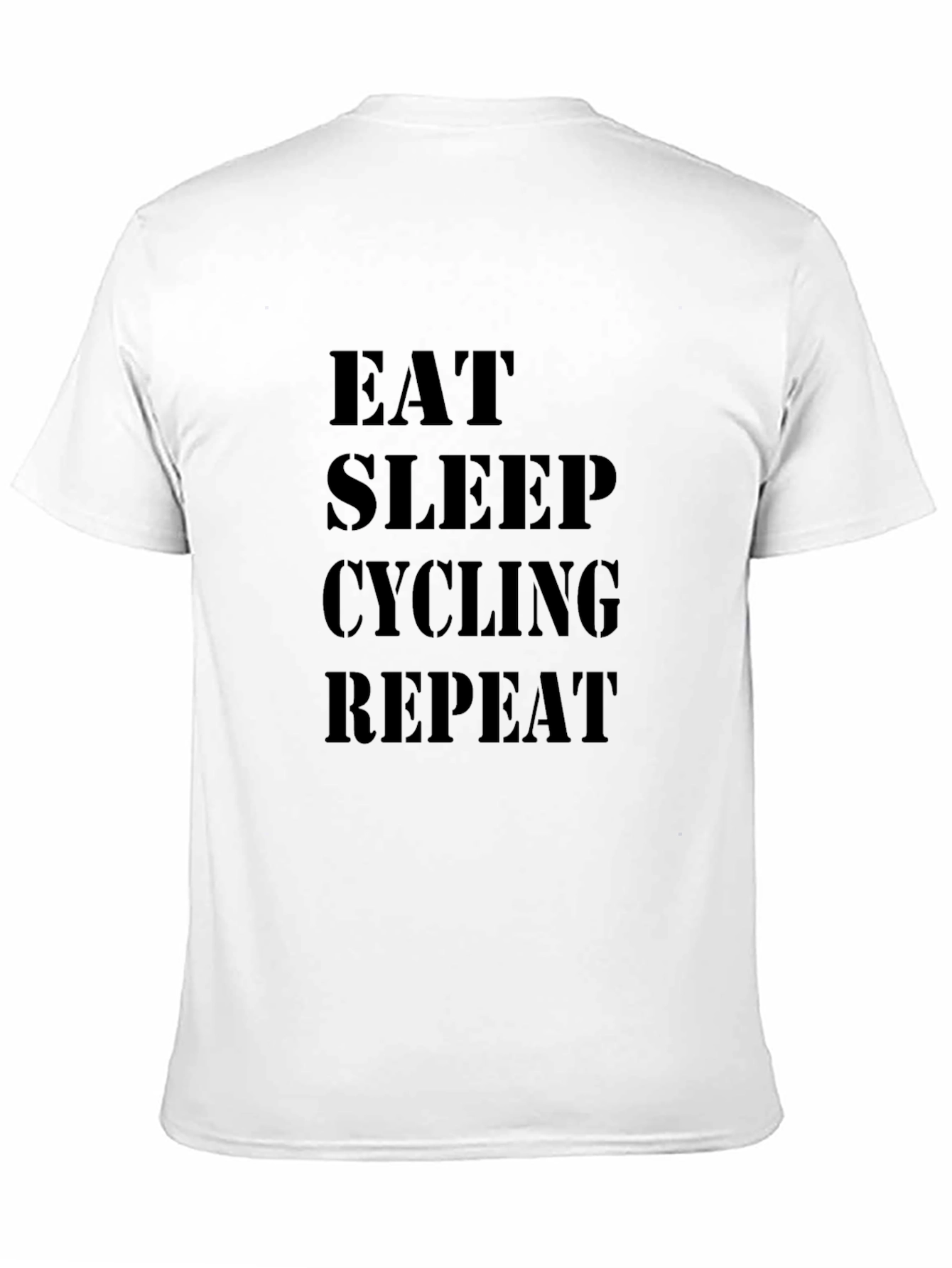 Eat Sleep Cycling Repeat T-Shirt - Black Cotton Tee