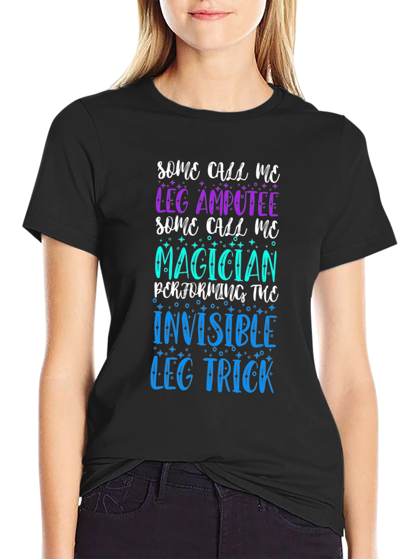 Leg Amputee Magician T-Shirt: Invisible Leg Trick Humor