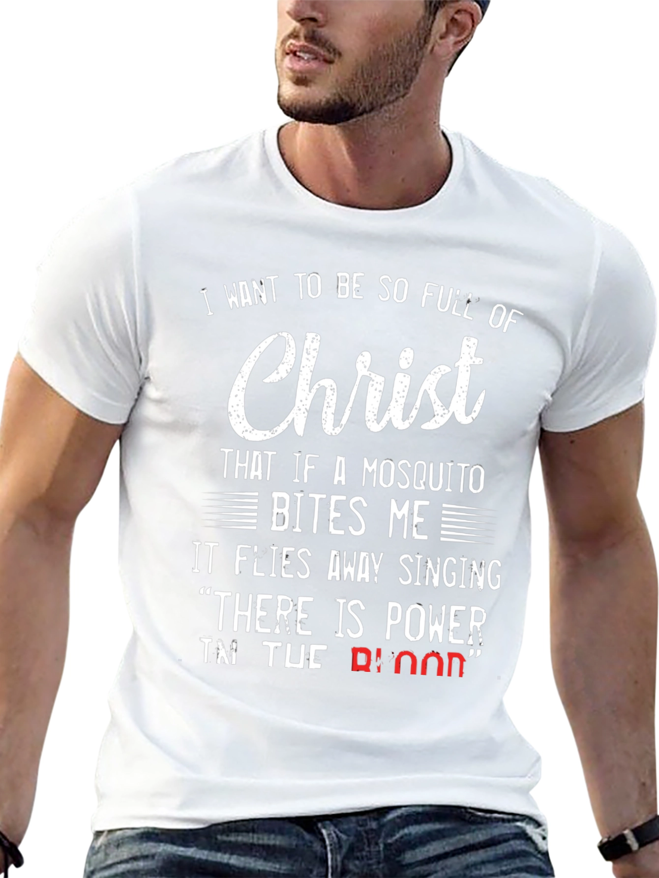 Christian Humor T-Shirt - Mosquito and Christ