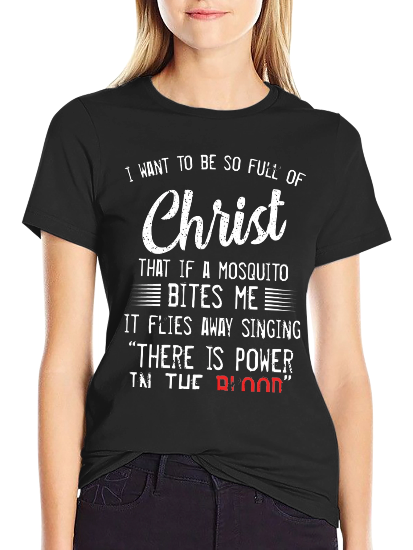 Christian Humor T-Shirt - Mosquito and Christ