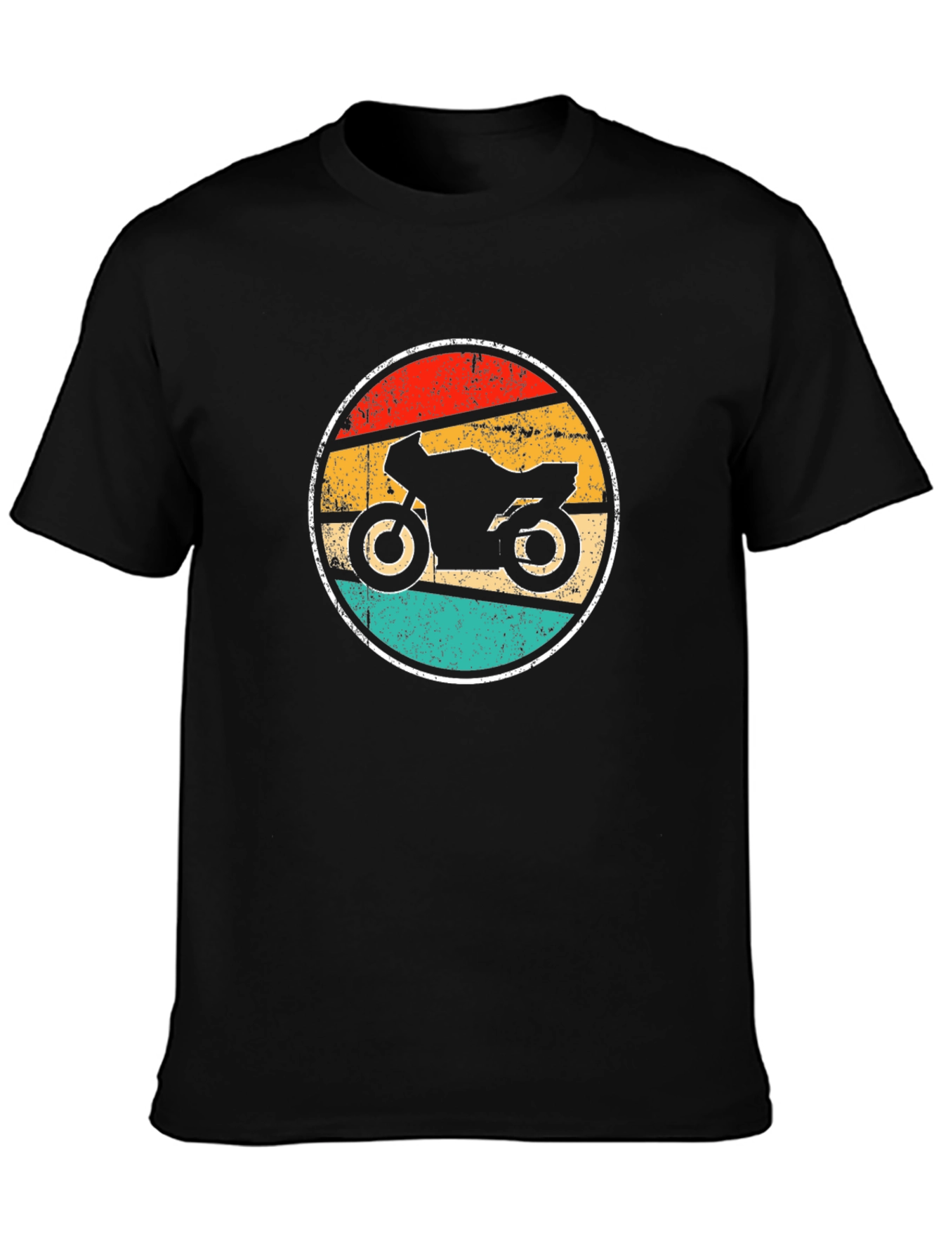 Retro Motorcycle Graphic Tee - Black