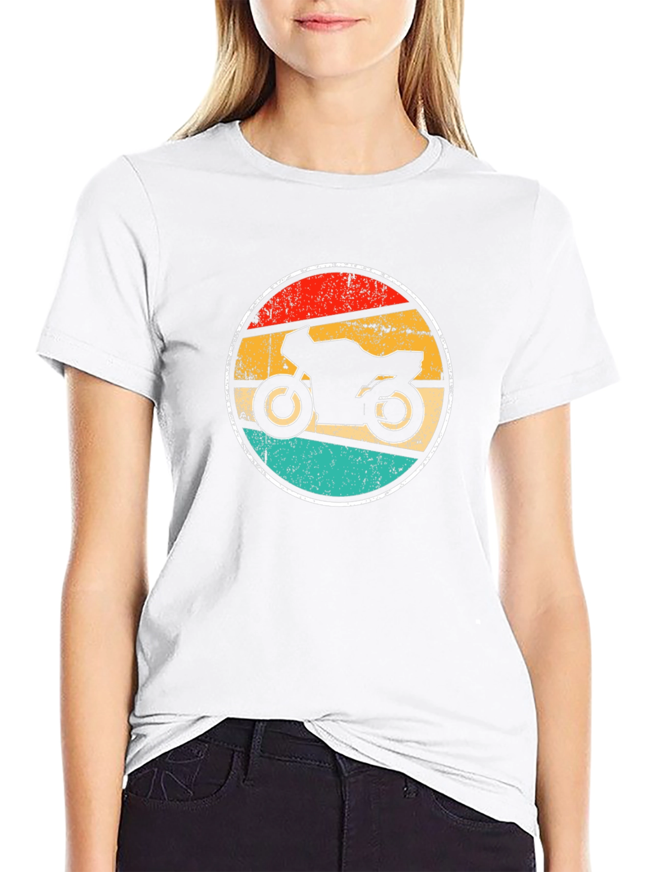 Retro Motorcycle Graphic Tee - Black