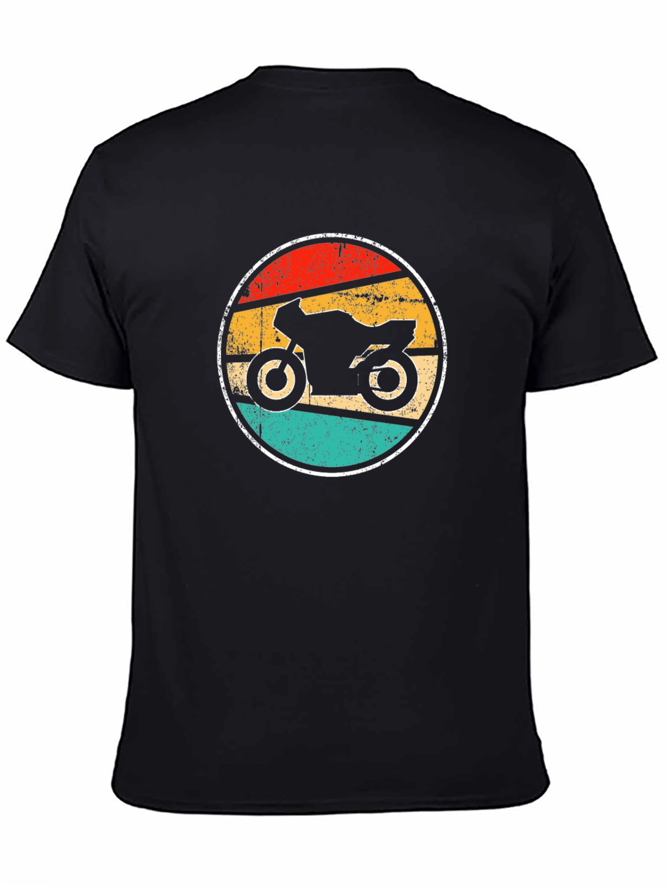 Retro Motorcycle Graphic Tee - Black