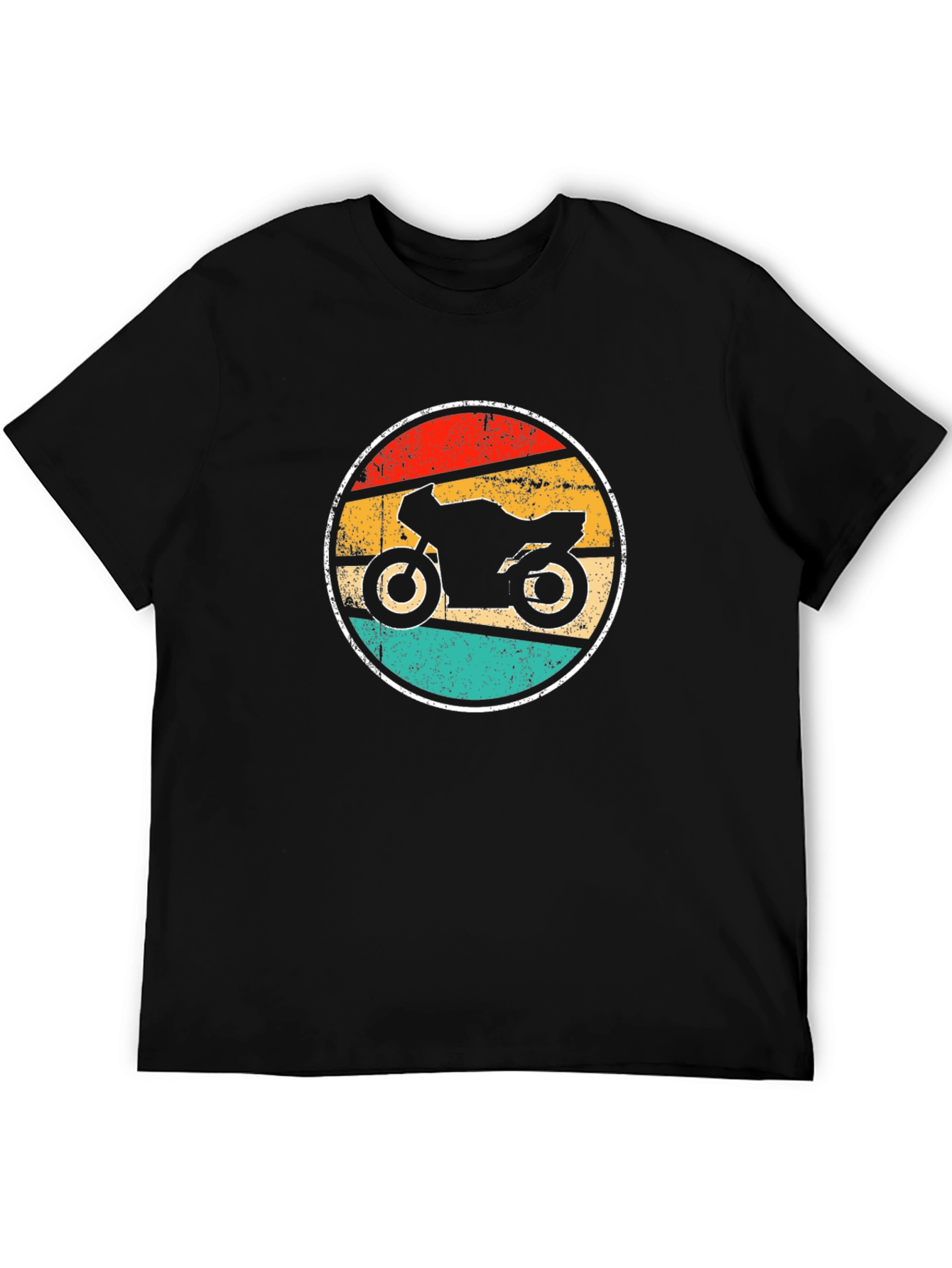 Retro Motorcycle Graphic Tee - Black