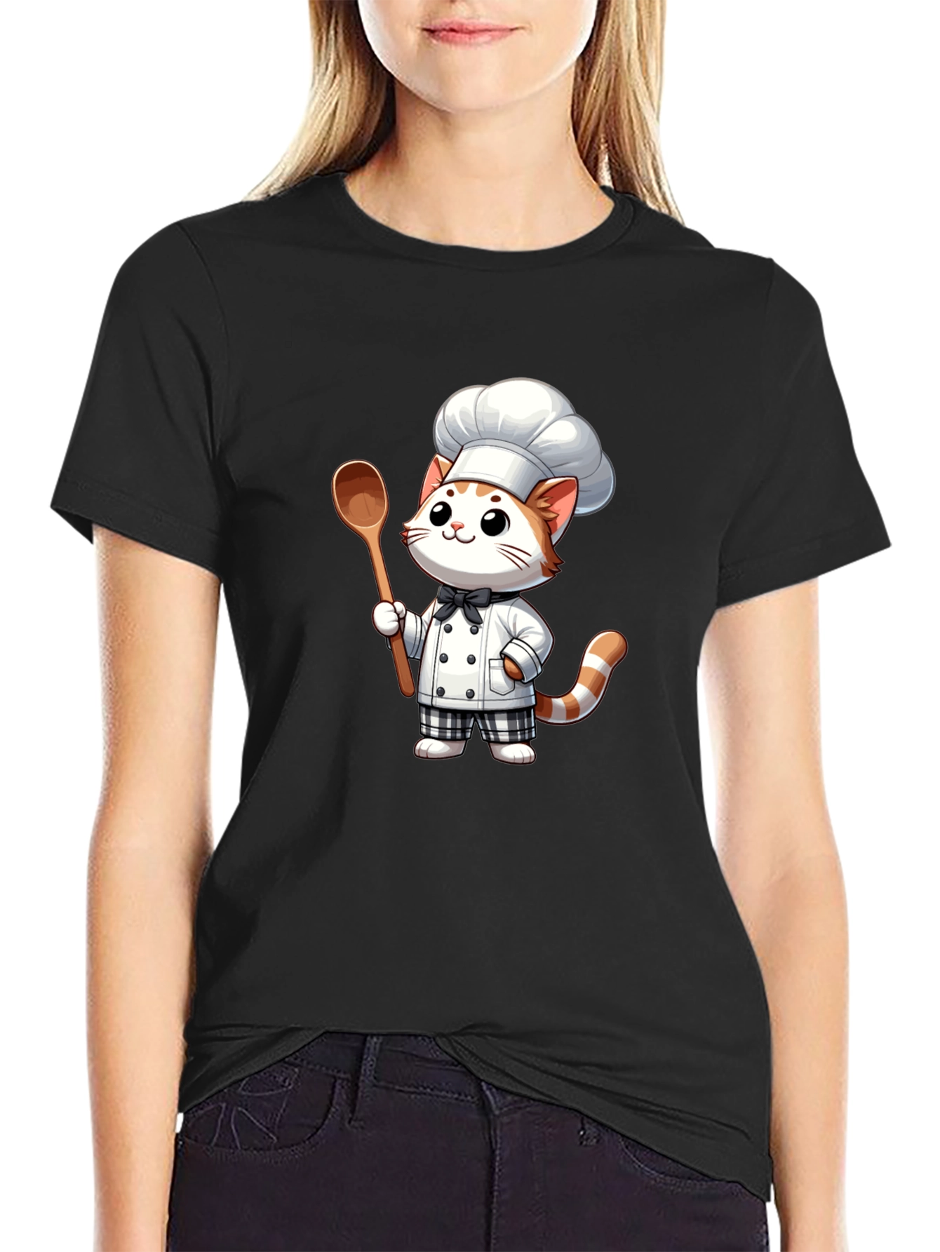 Chef Cat Graphic Tee - Cute & Comfortable