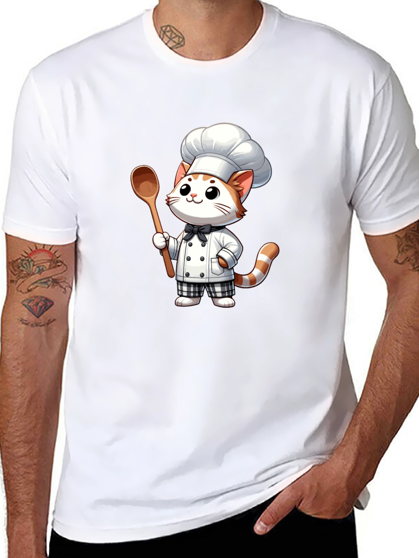 Chef Cat Graphic Tee - Cute & Comfortable