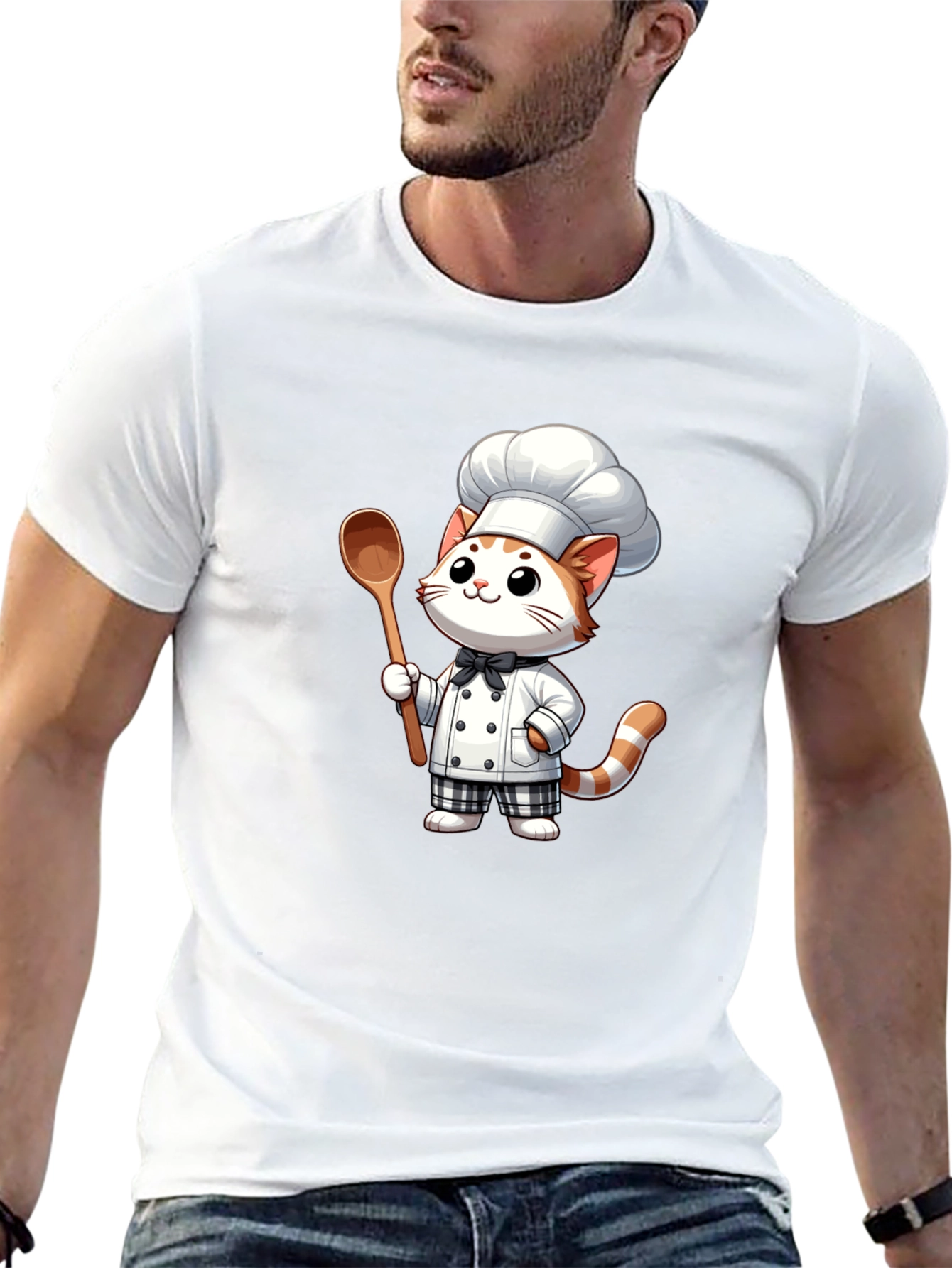 Chef Cat Graphic Tee - Cute & Comfortable