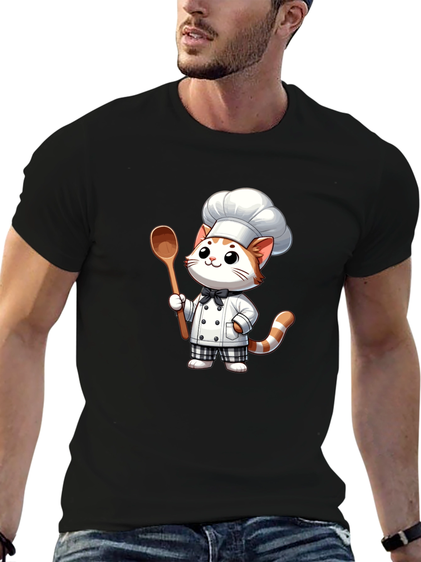 Chef Cat Graphic Tee - Cute & Comfortable