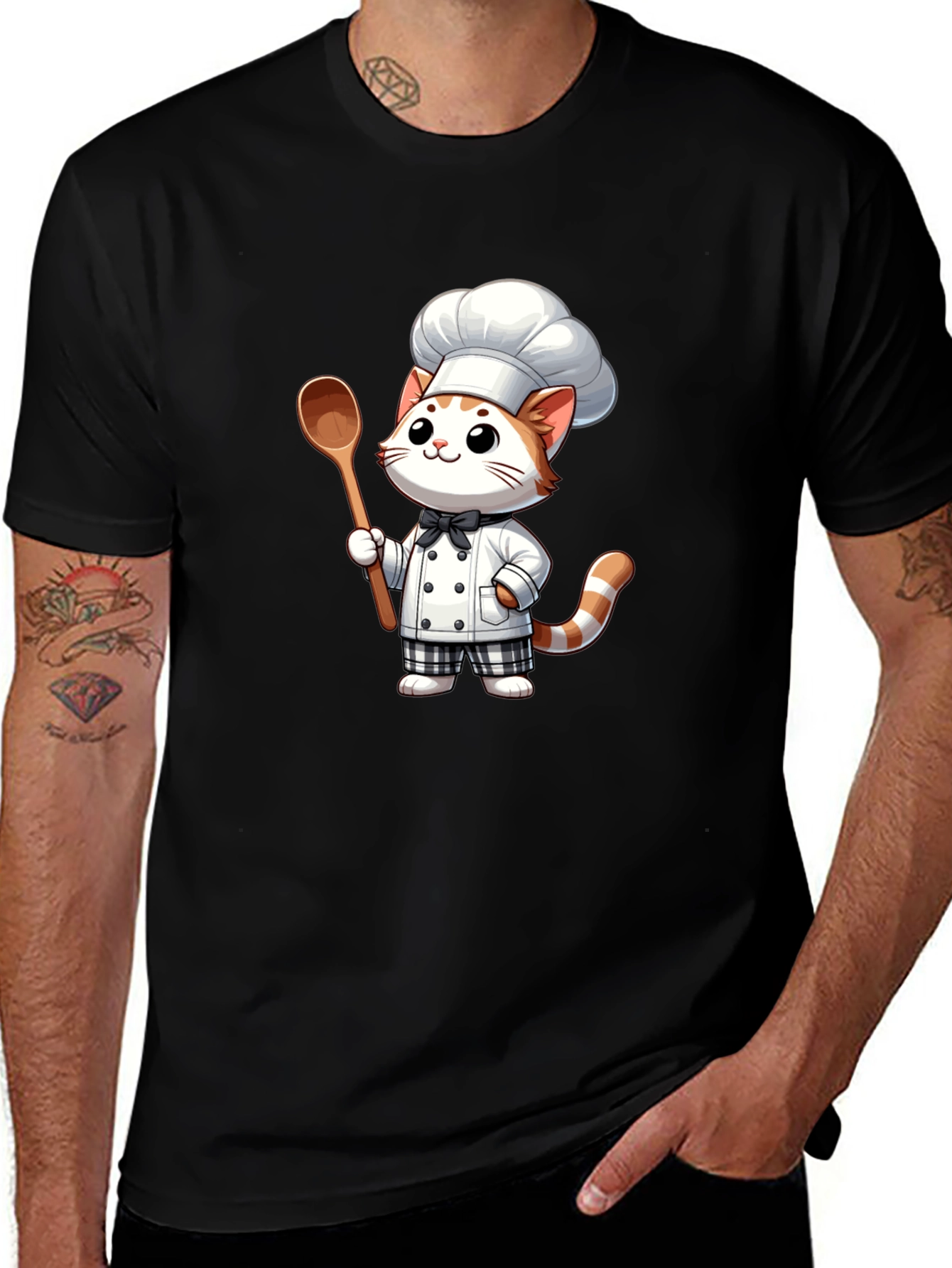 Chef Cat Graphic Tee - Cute & Comfortable
