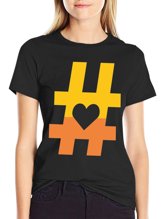 Hashtag Love Graphic Tee - Trendy Black T-Shirt