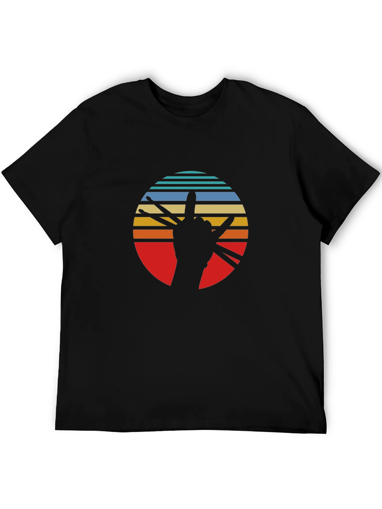 Drummer Sunset Graphic Tee - Black