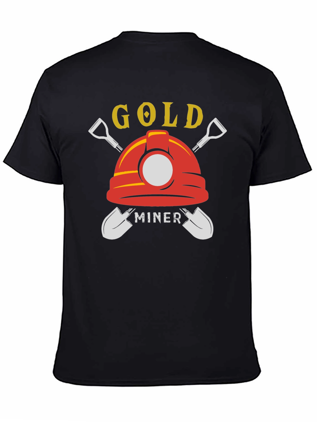 Gold Miner Graphic T-Shirt - Black Crew Neck Tee
