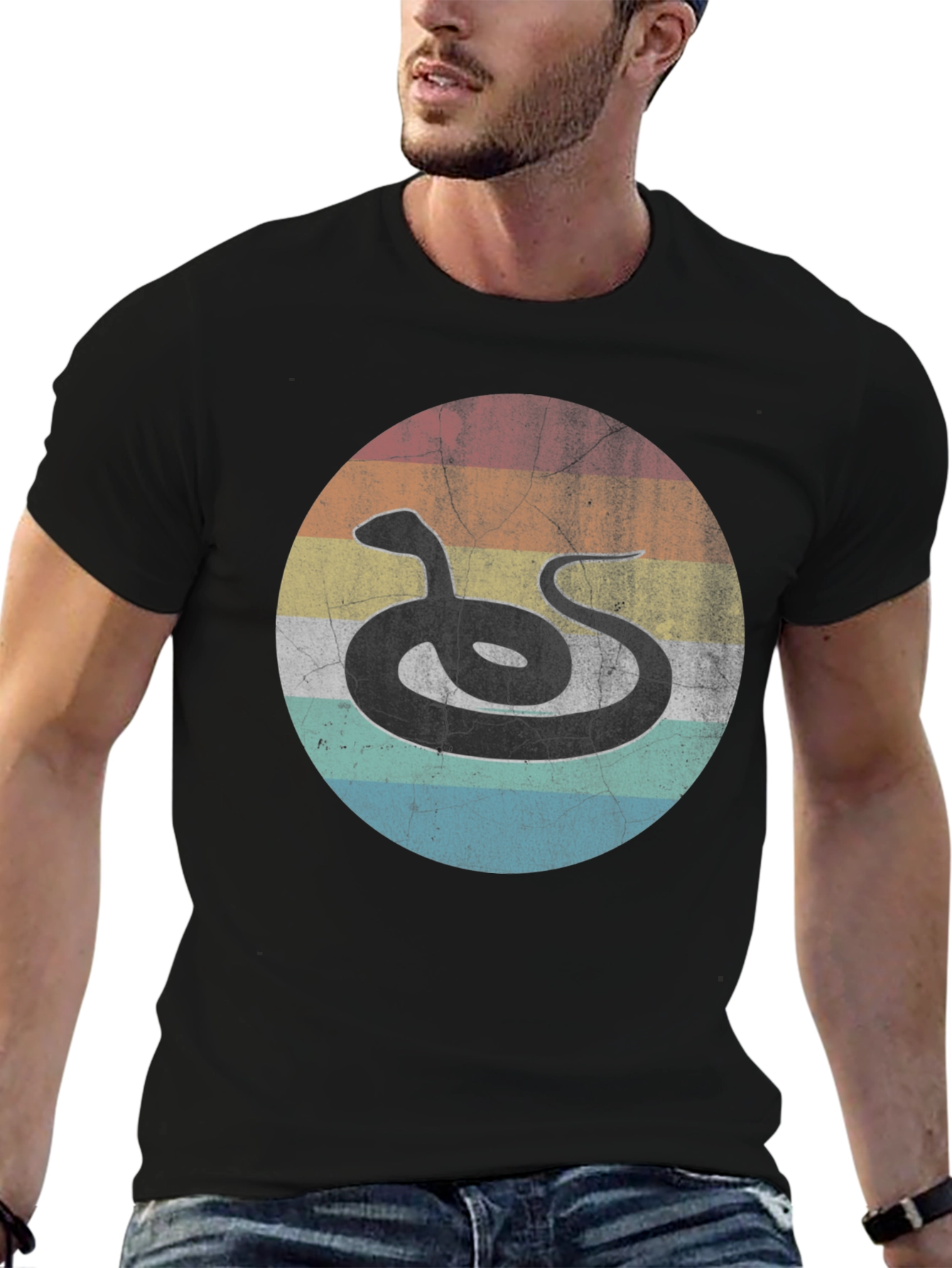 Retro Snake Graphic Tee - Unique Design