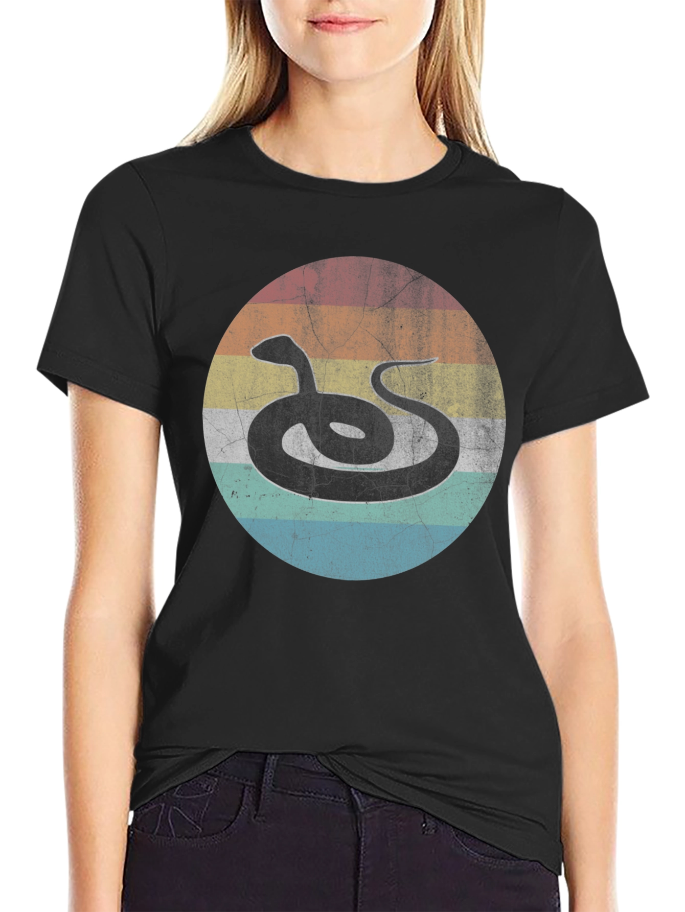 Retro Snake Graphic Tee - Unique Design