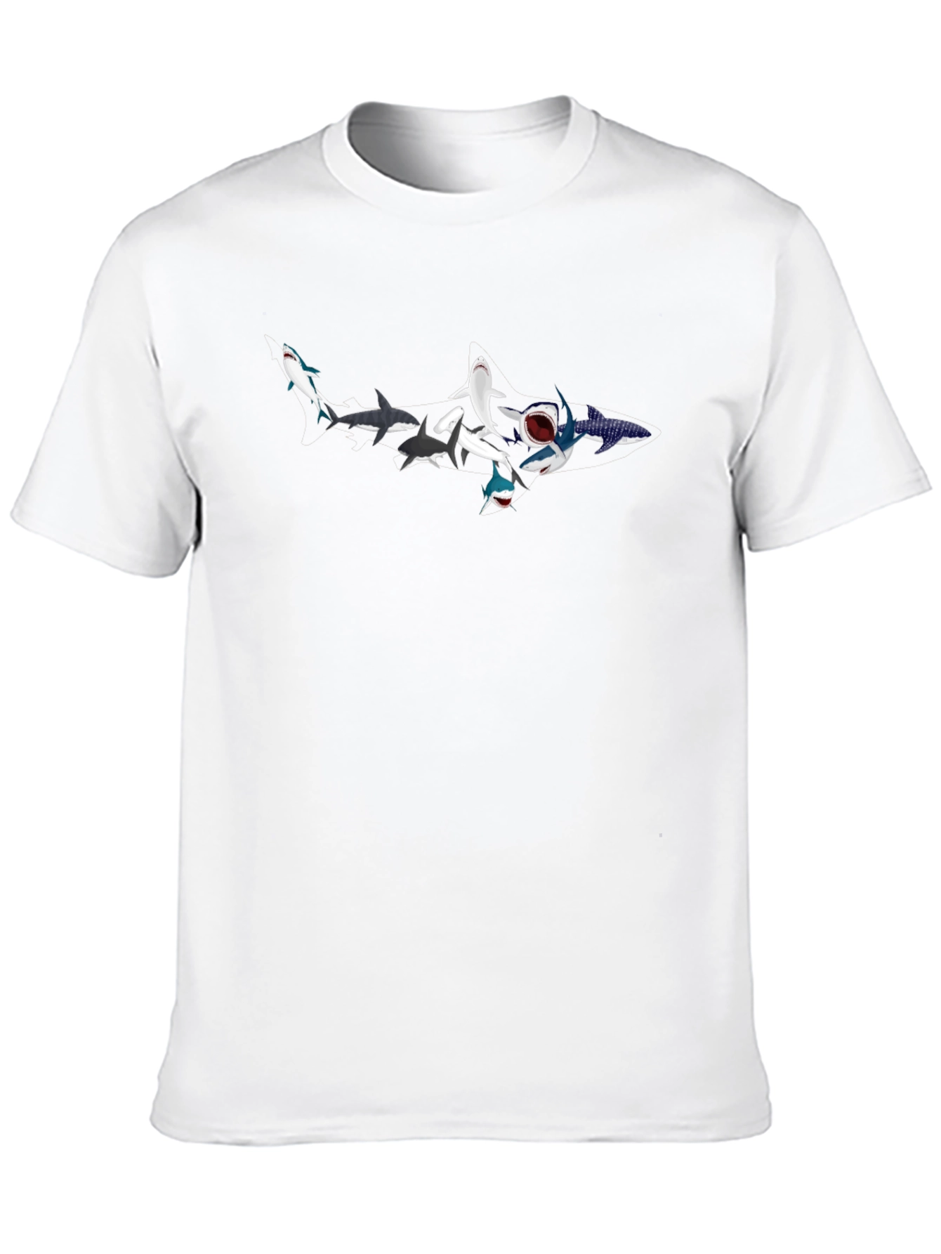 Shark Evolution T-Shirt - Mens Black Crew Neck