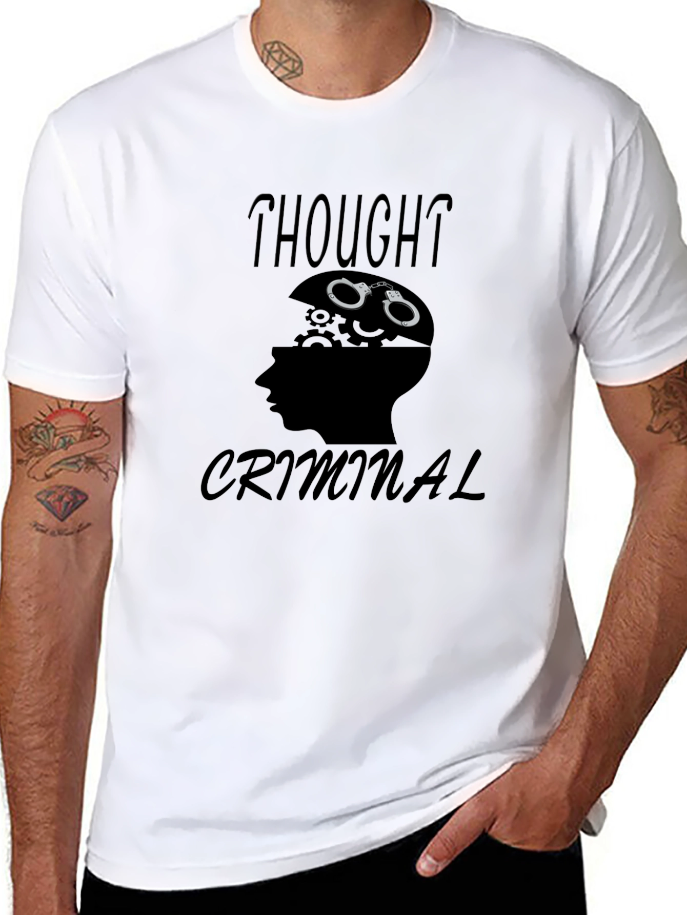 Thought Criminal Graphic T-Shirt - Mens Black Tee