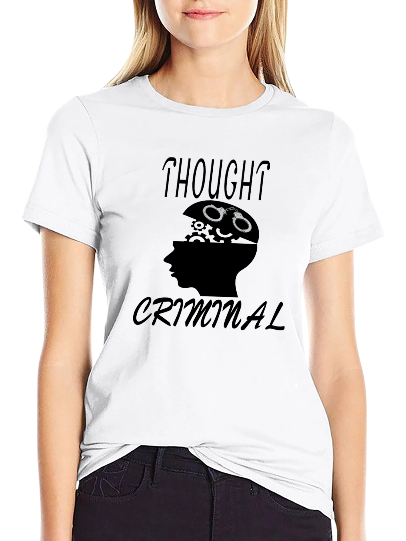 Thought Criminal Graphic T-Shirt - Mens Black Tee