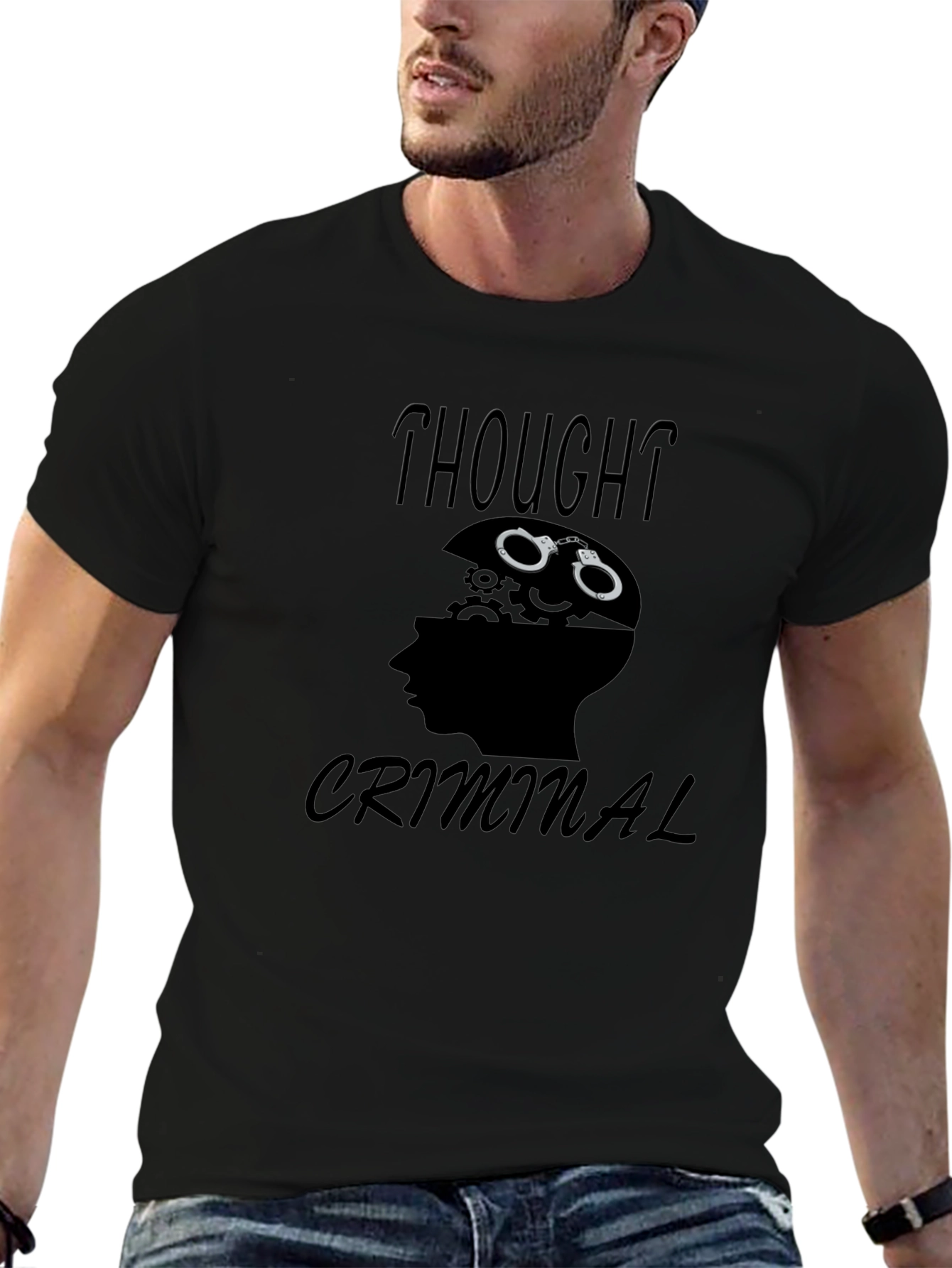 Thought Criminal Graphic T-Shirt - Mens Black Tee