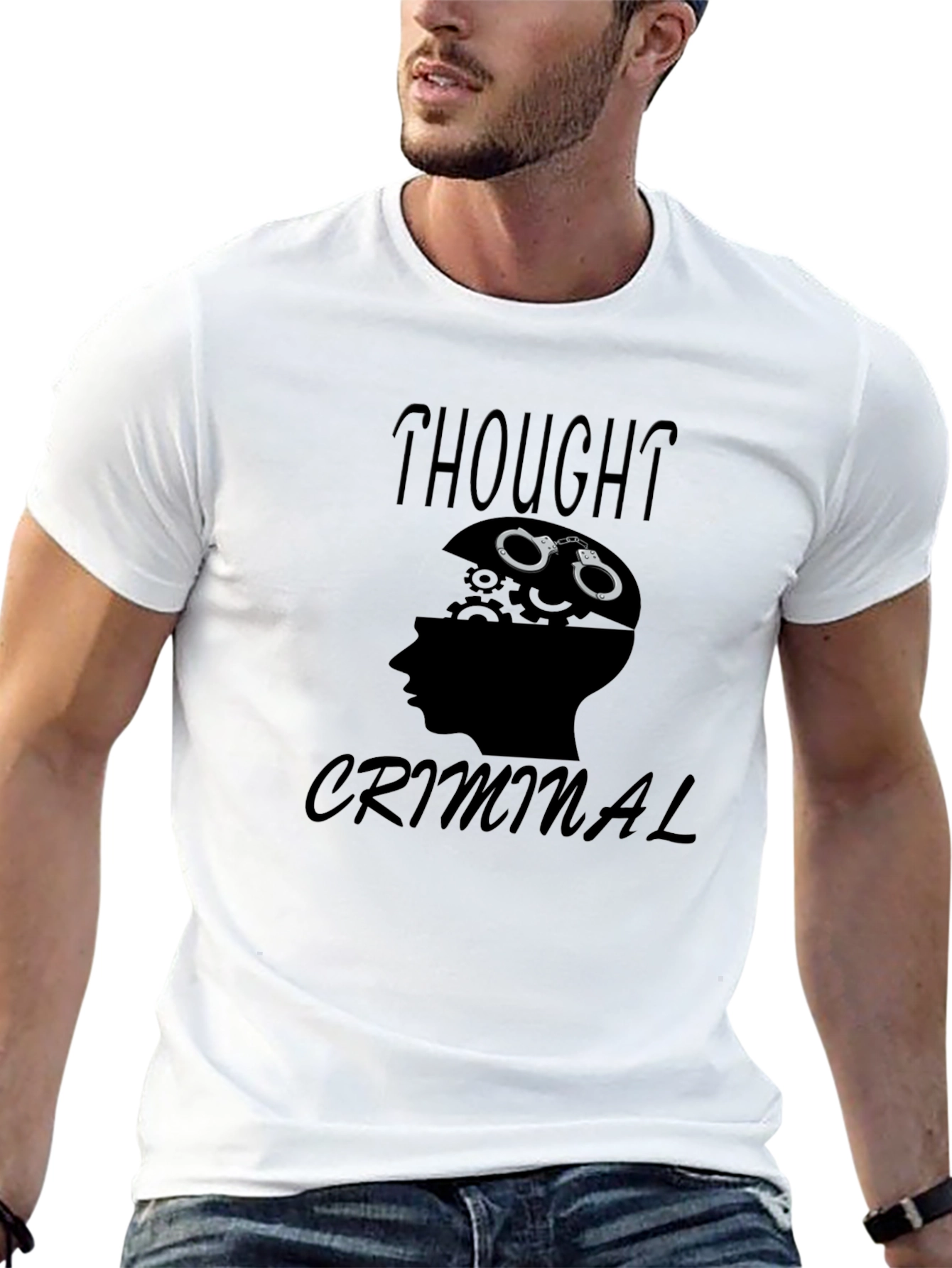 Thought Criminal Graphic T-Shirt - Mens Black Tee