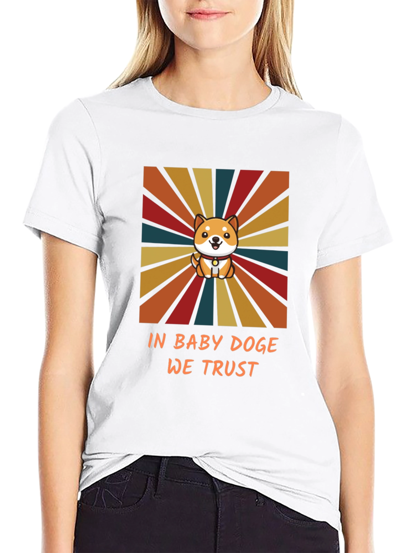 Baby Doge Retro Style Black T-Shirt
